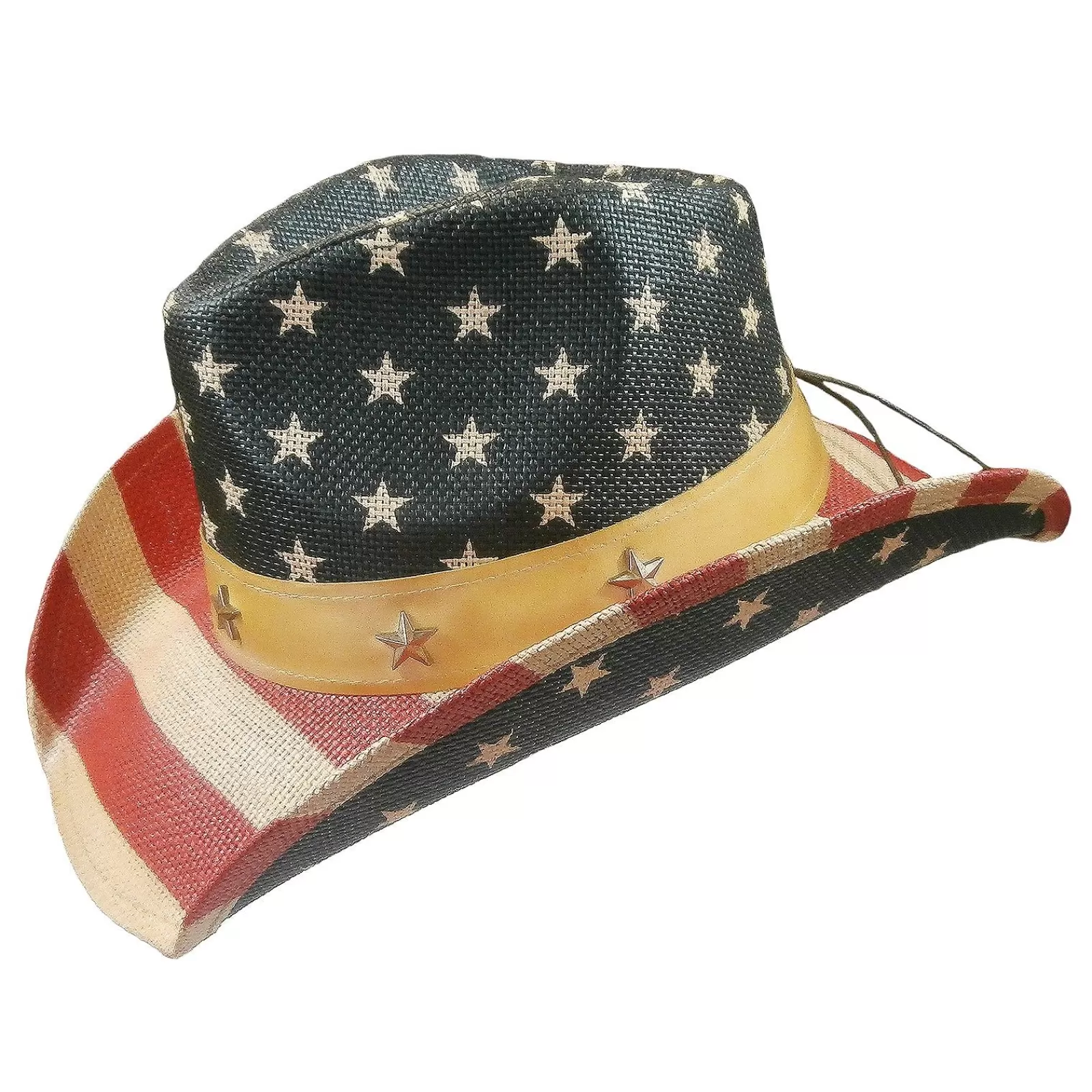 Rockmount American Flag Raffia Straw Western Cowboy Hat Outlet