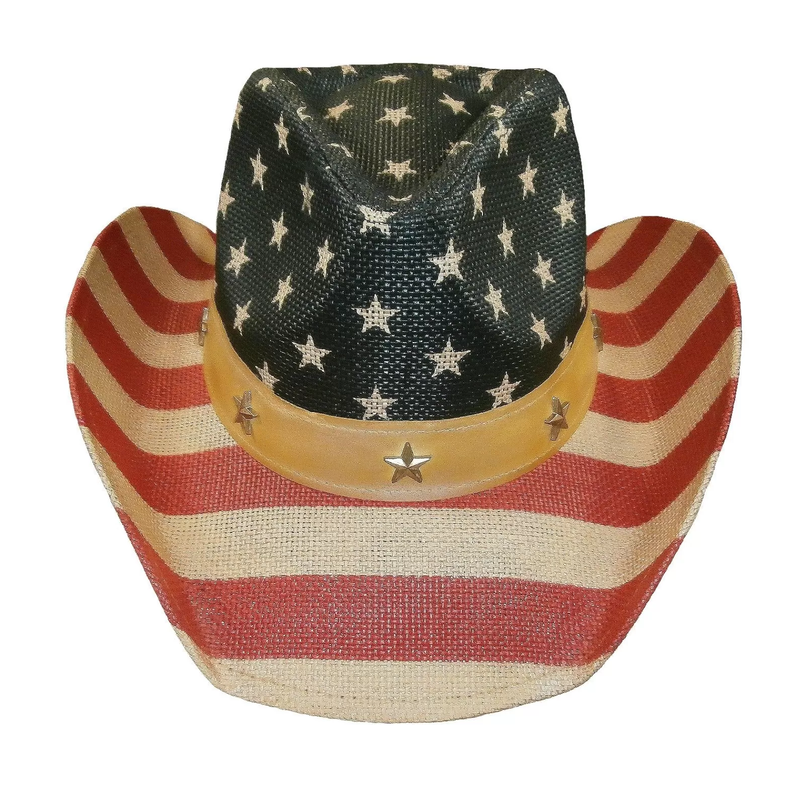 Rockmount American Flag Raffia Straw Western Cowboy Hat Outlet