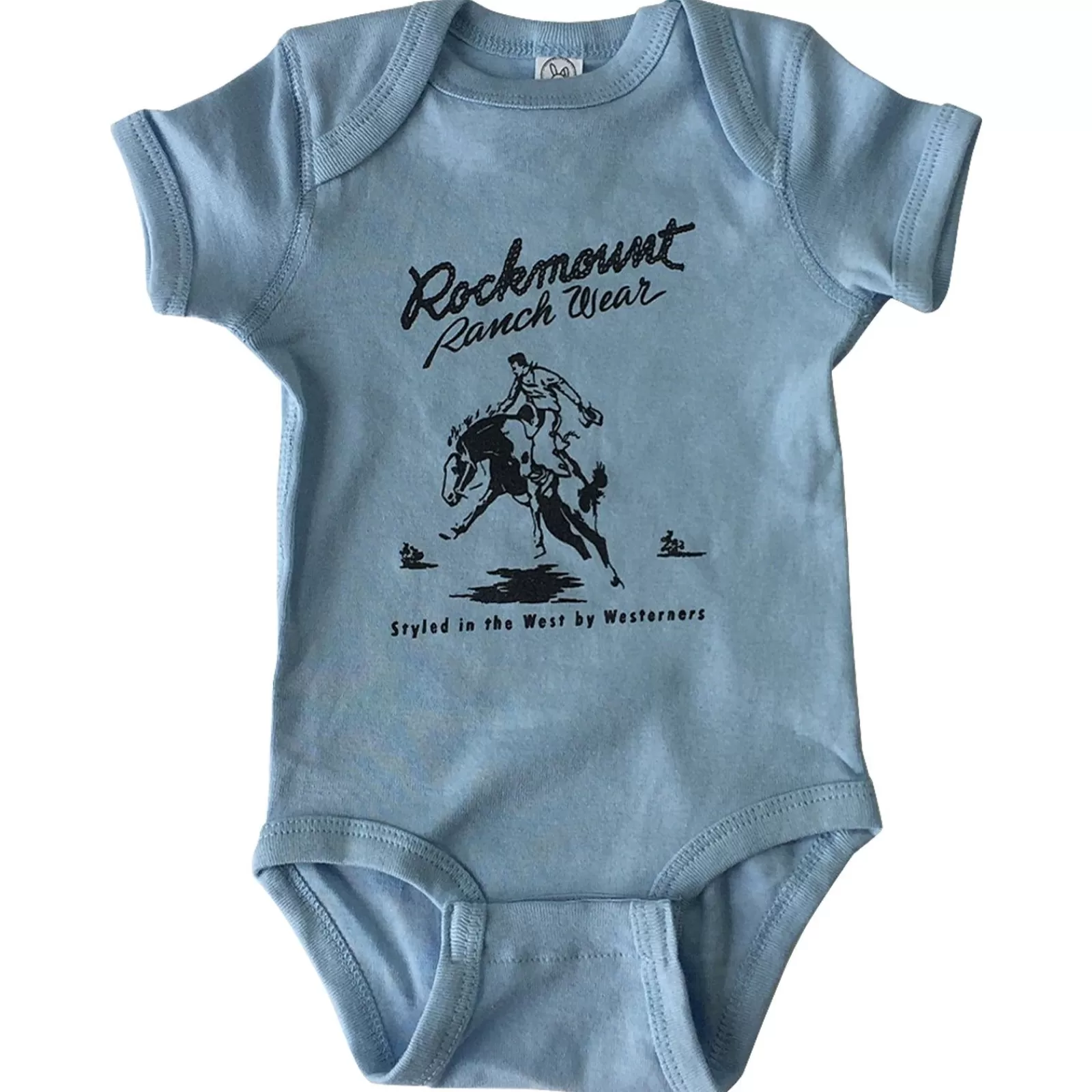 Rockmount Baby Blue Bronc 100% Cotton Western Onesie Best Sale