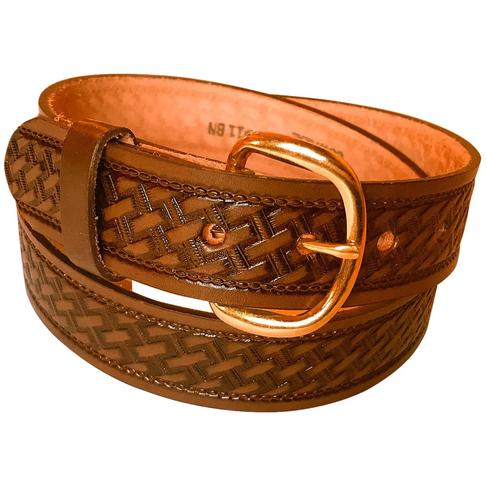 Rockmount Basket Weave Genuine Tan Leather Western Belt Best