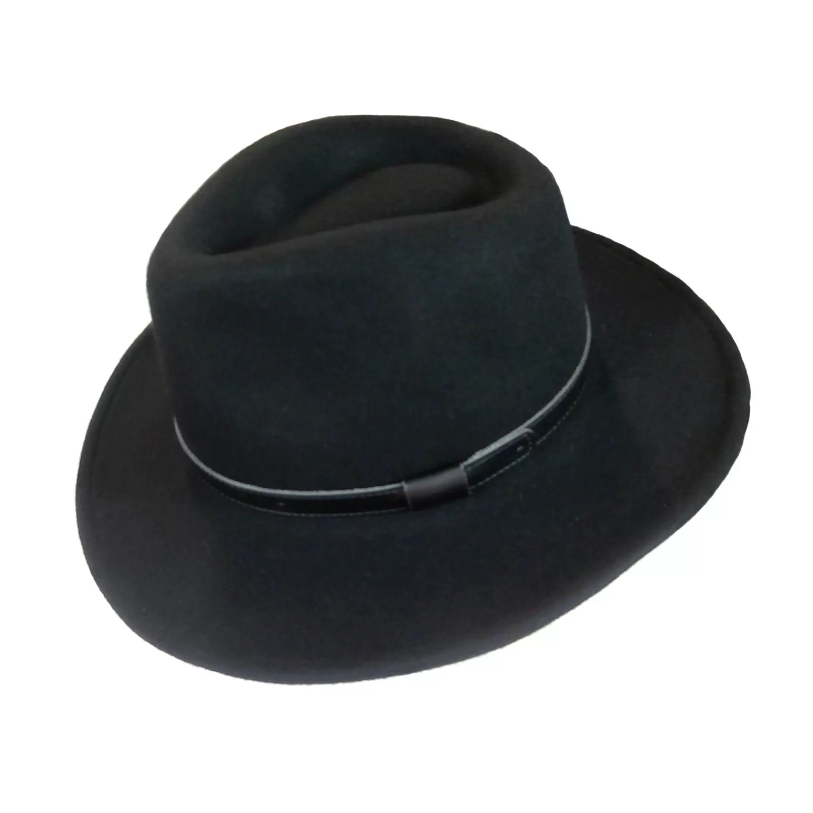 Rockmount Black Wool Felt Hat With Faux Leather Band Outlet