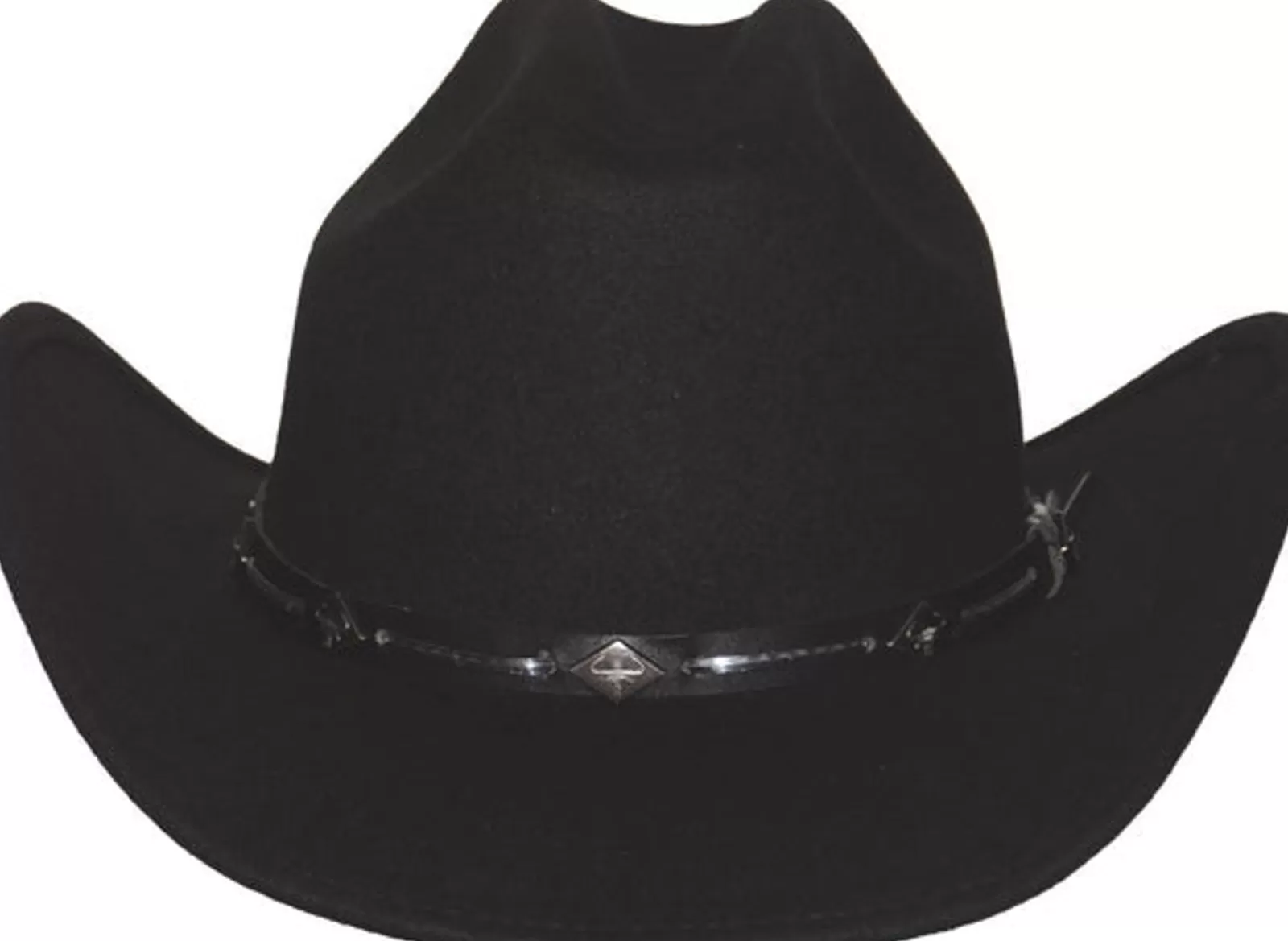 Rockmount Black Wool Felt Western Cowboy Hat With Faux Leather Band Cheap