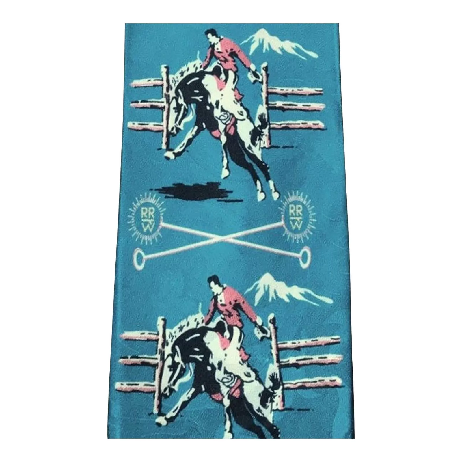 Rockmount Broncs & Brands Blue Western Silk Tie Flash Sale