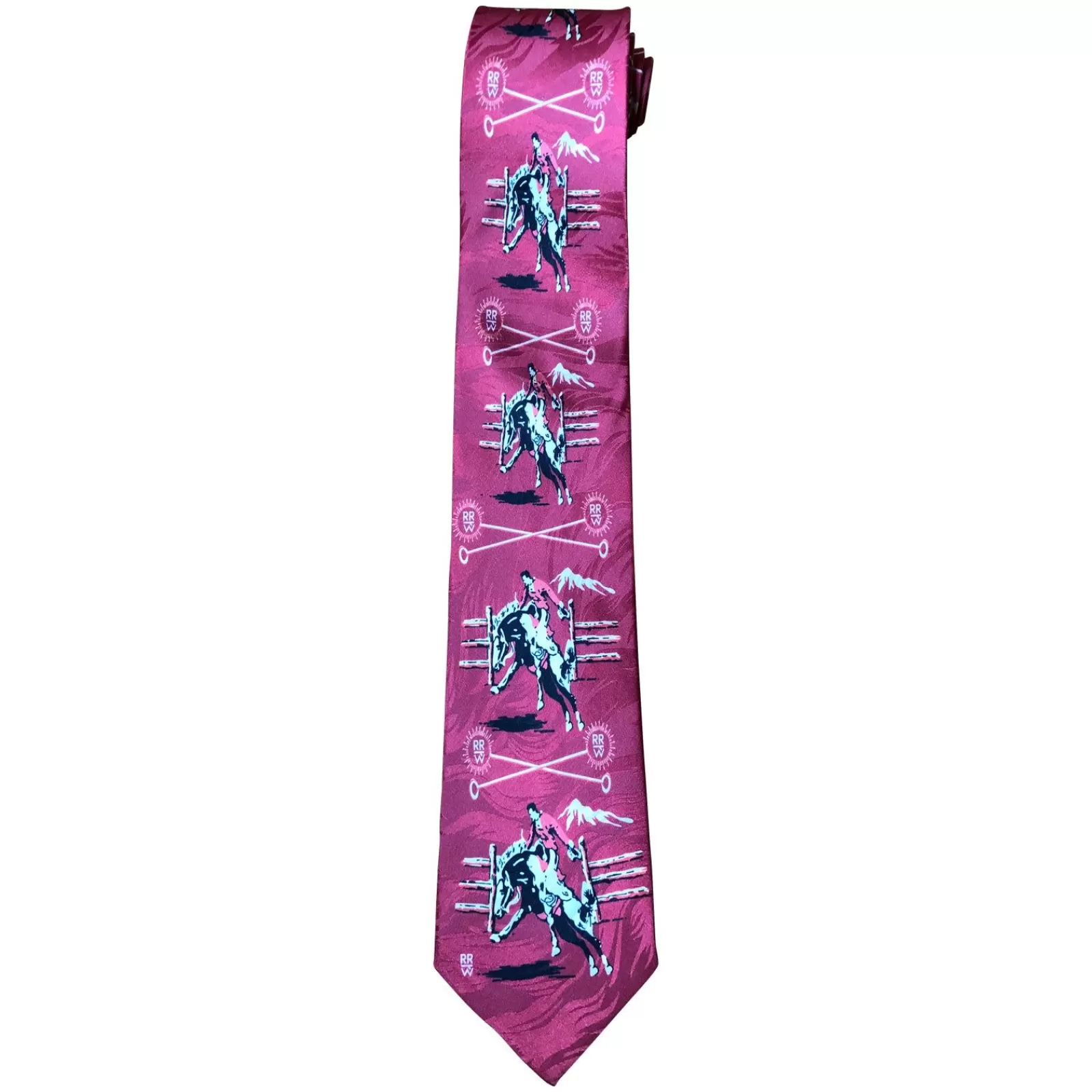 Rockmount Broncs & Brands Red Western Silk Tie Hot