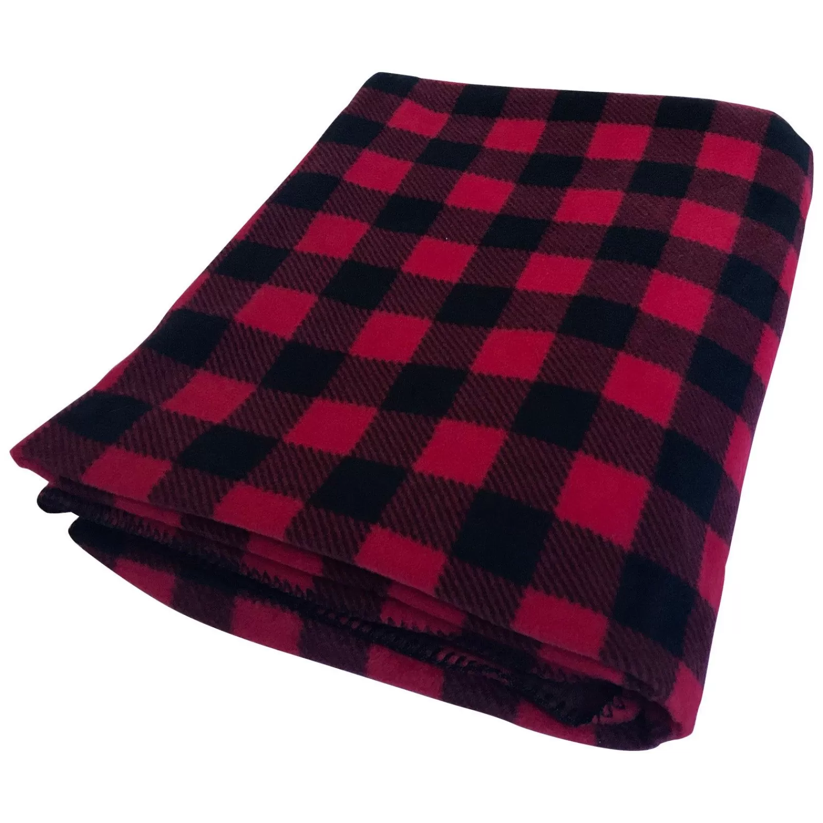 Rockmount Buffalo Check Pattern Fleece Western Blanket In Red & Black New