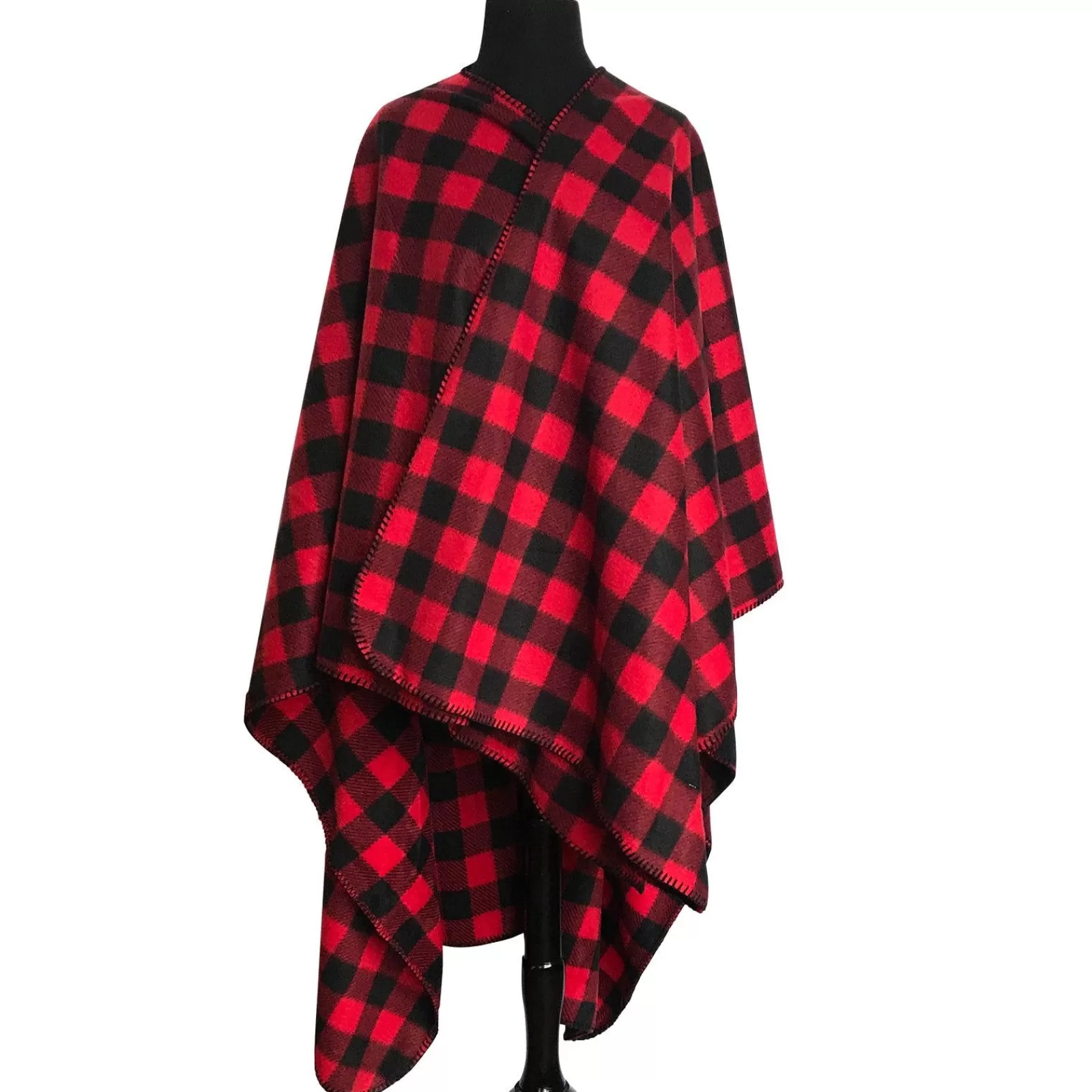 Rockmount Buffalo Check Pattern Fleece Western Poncho New