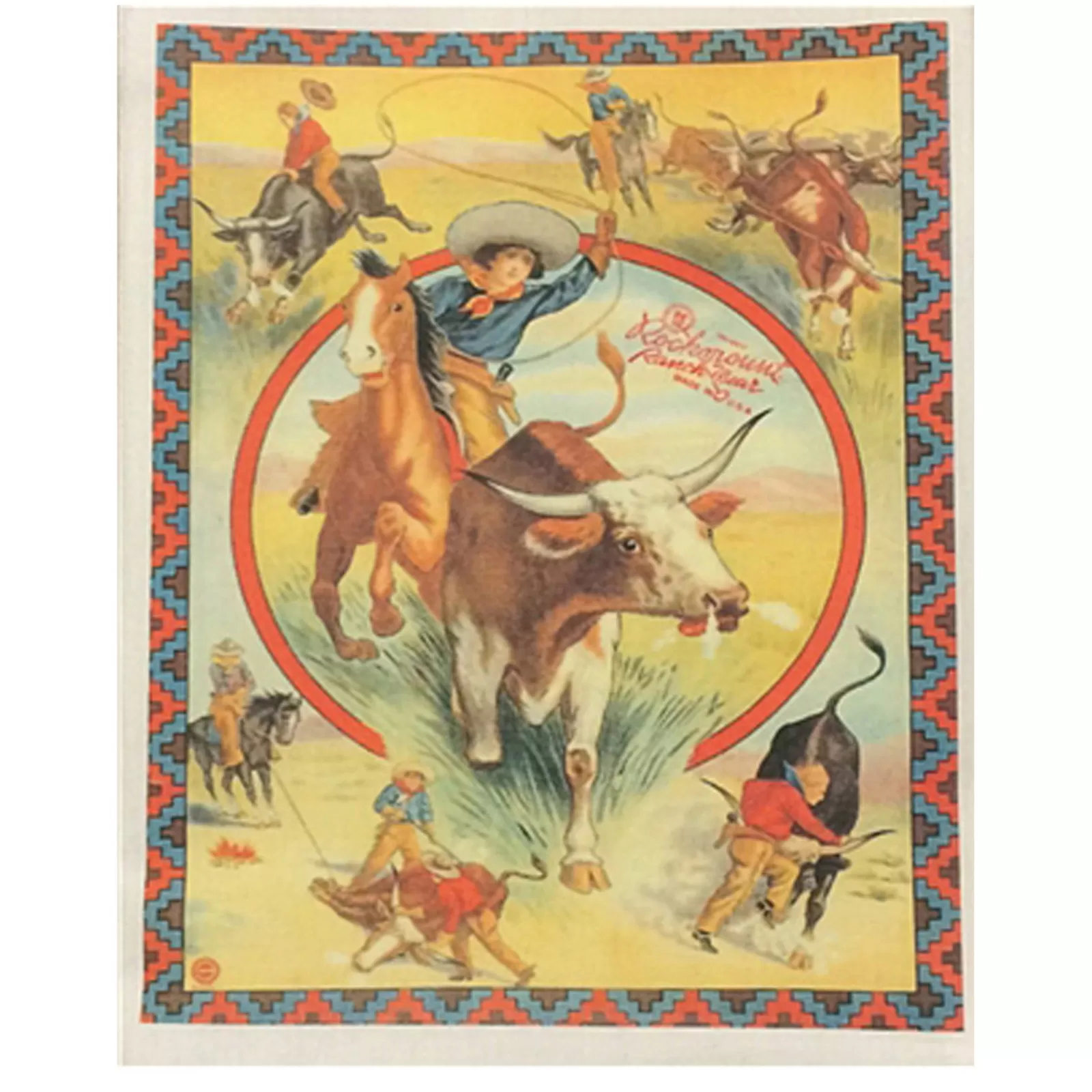 Rockmount Calf Roping Rodeo Cowgirl Western Tea Towel Cheap