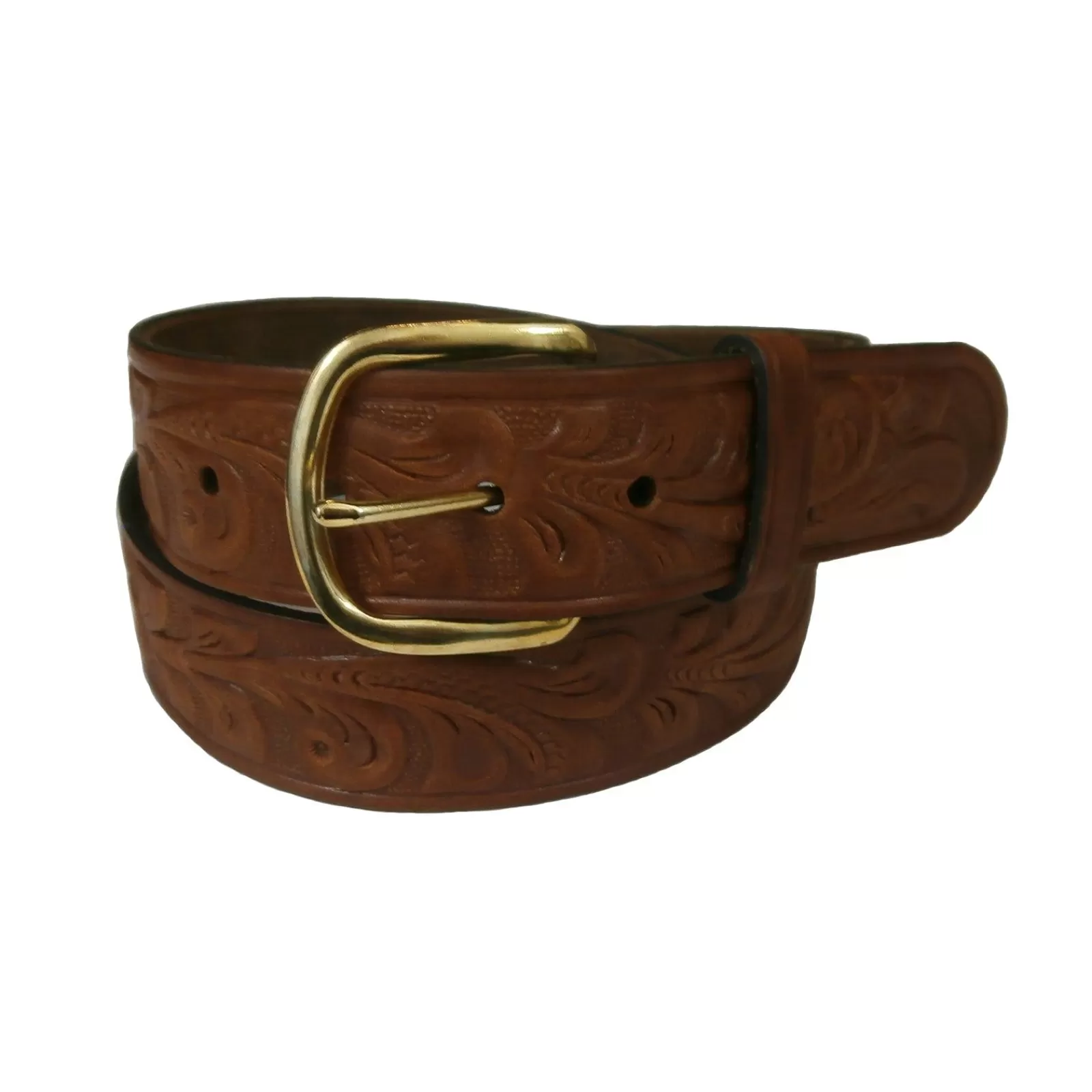 Rockmount Classic Tooled Floral Genuine Leather Western Belt (Brown Or Black) Best Sale
