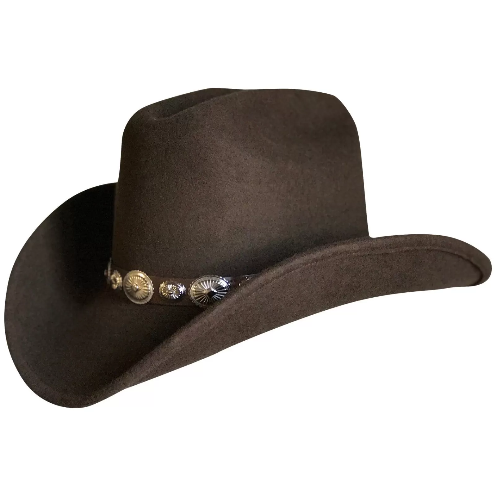 Rockmount Crushable Brown Felt Concho Western Cowboy Hat Cheap