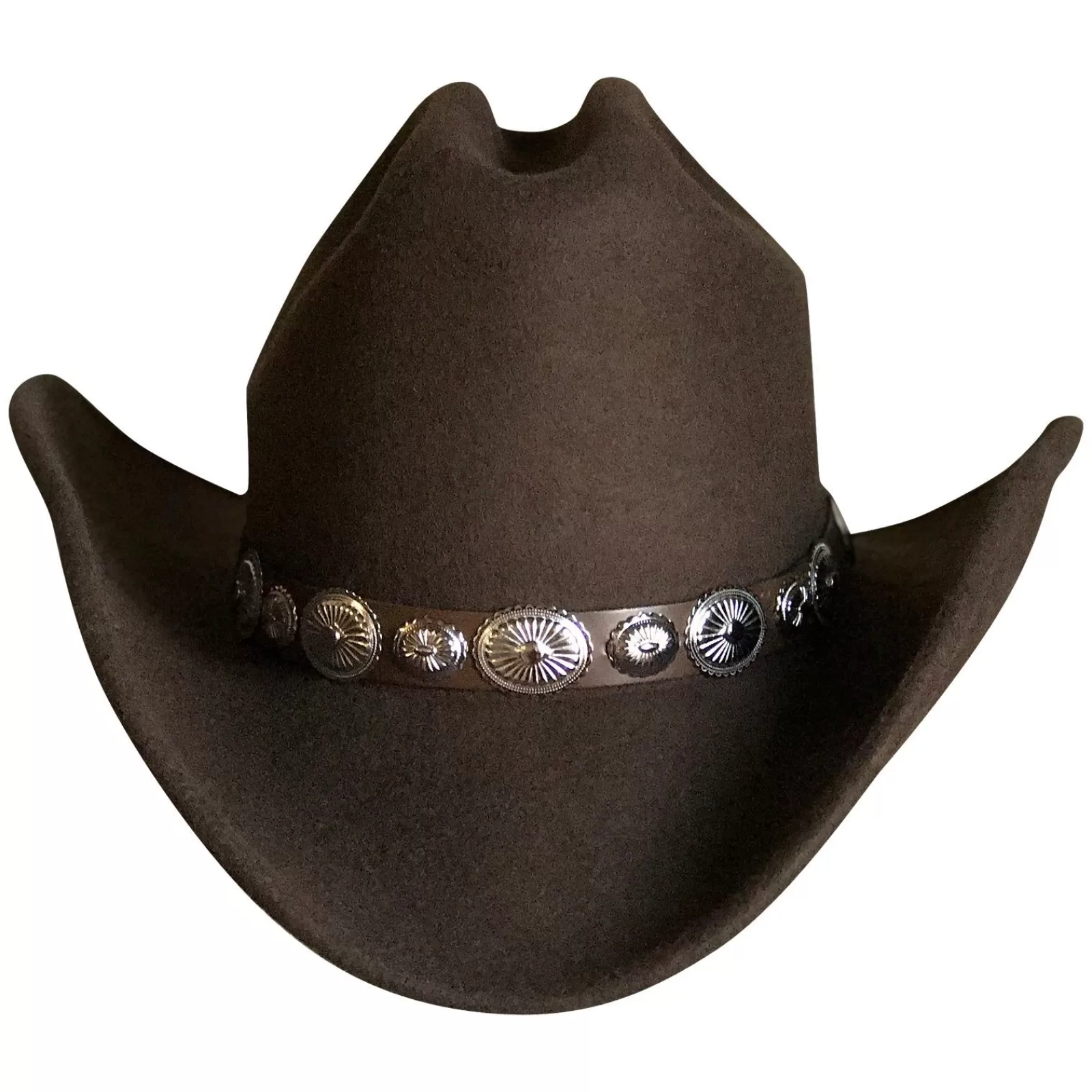 Rockmount Crushable Brown Felt Concho Western Cowboy Hat Cheap