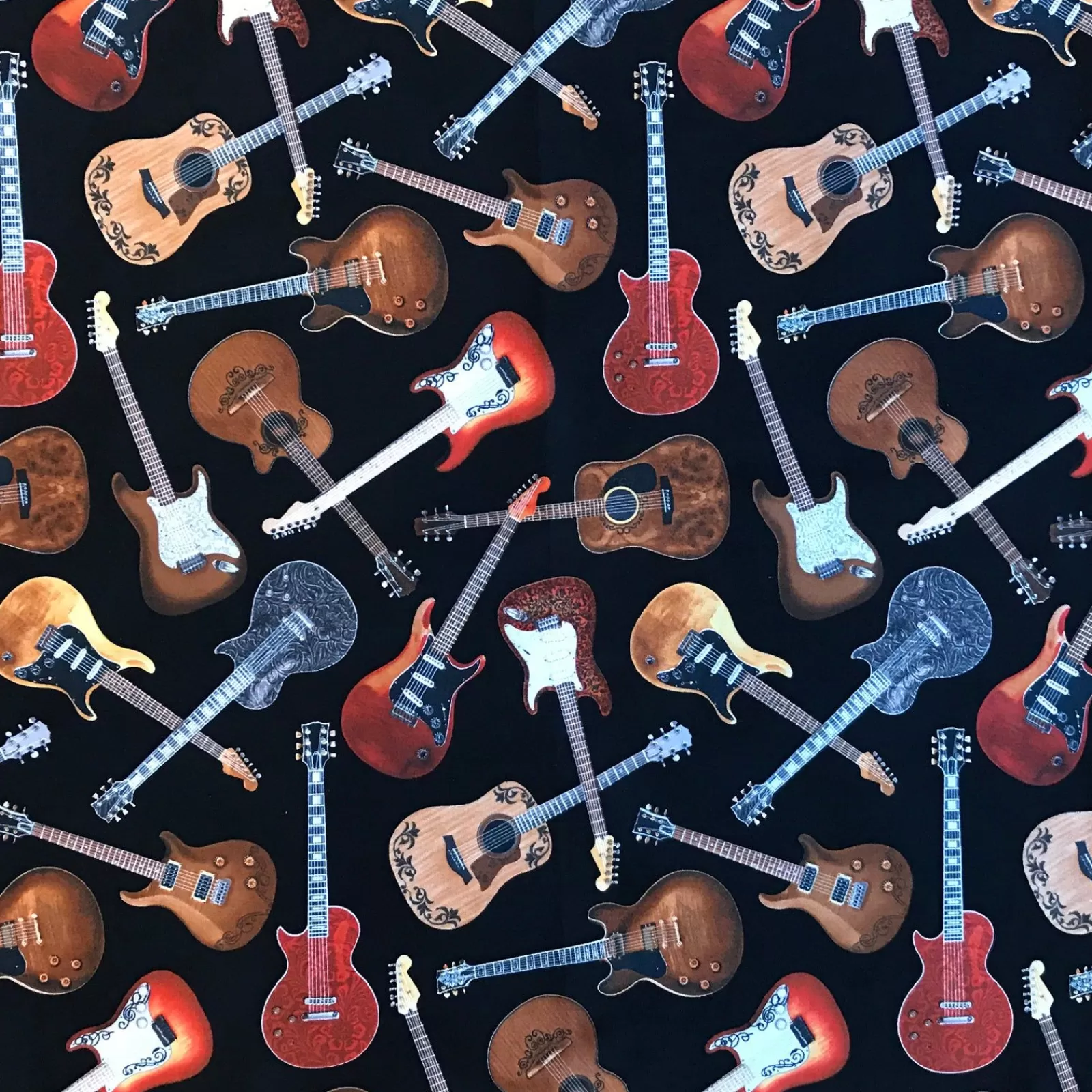 Rockmount Electric Guitars Western Cotton Bandana In Black Fashion