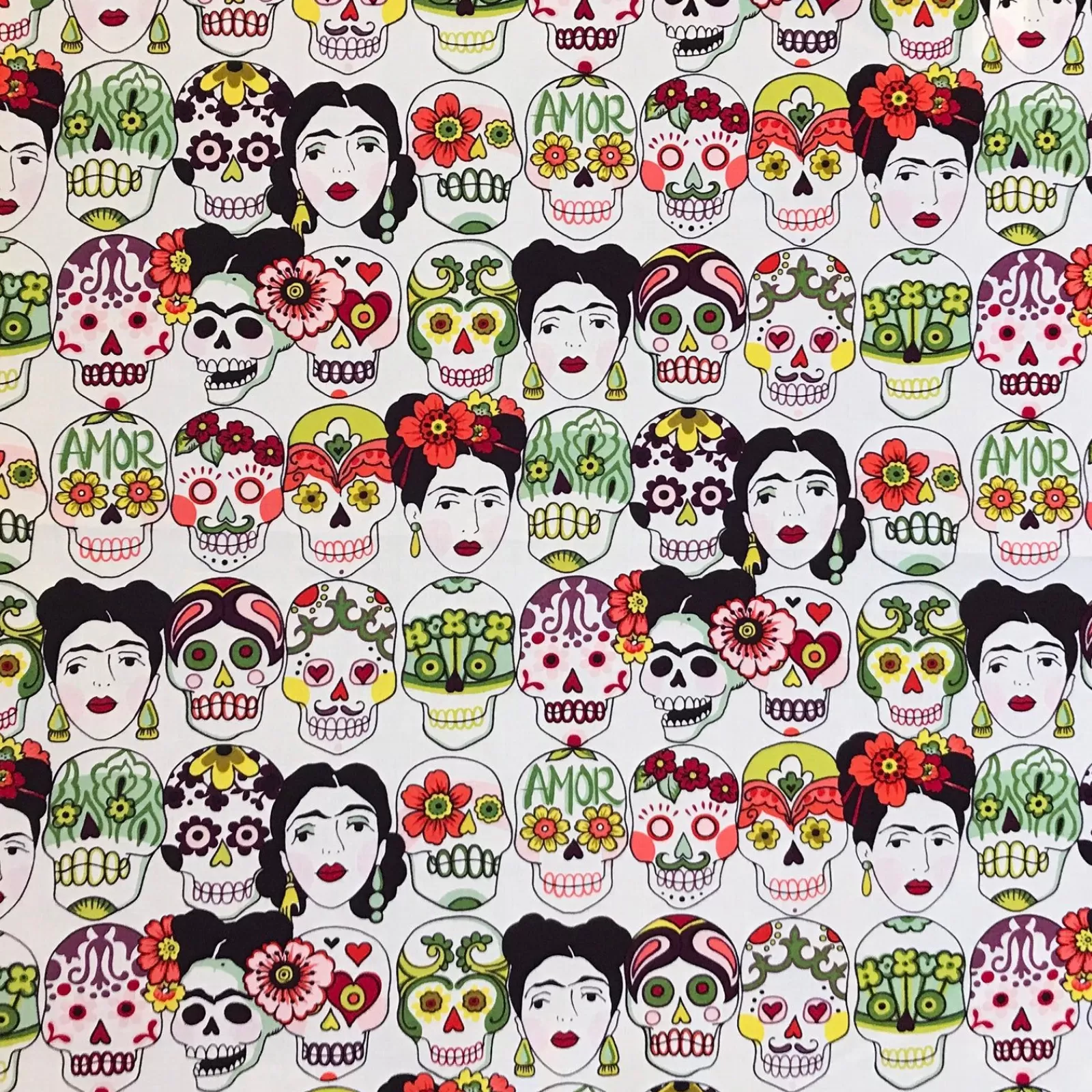 Rockmount Frida Kahlo & Skulls Western Cotton Bandana In White Best