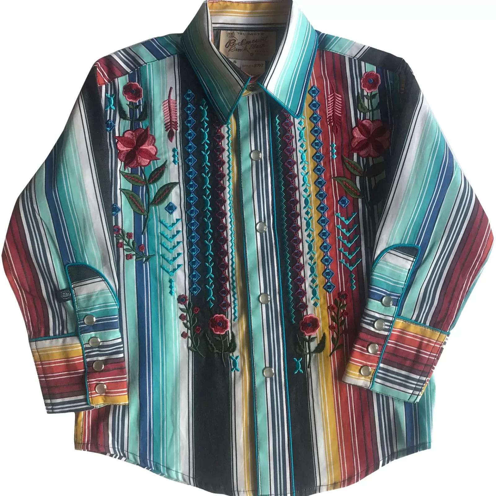 Rockmount Kid'S Embroidered Boho Serape Stripe Western Shirt Cheap