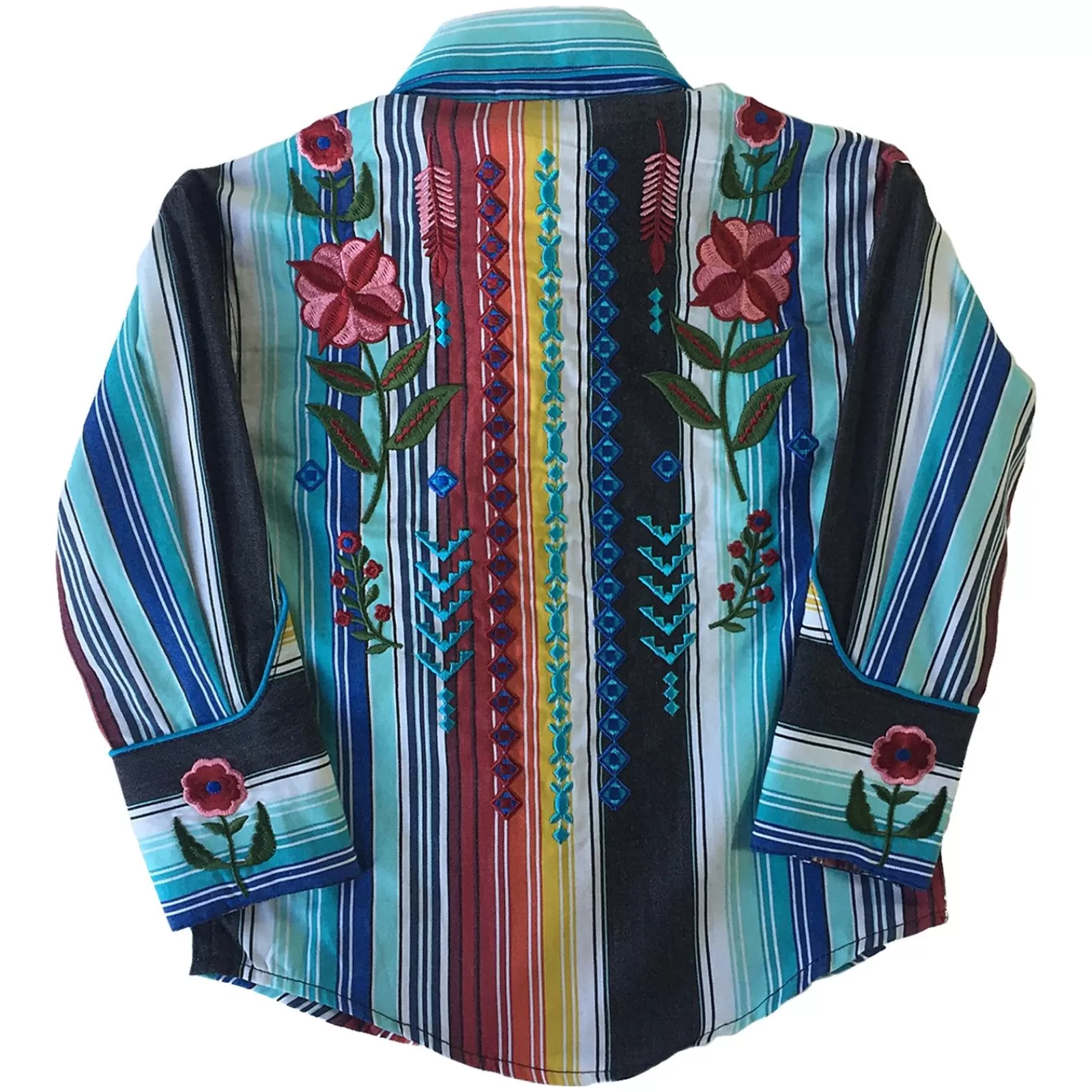 Rockmount Kid'S Embroidered Boho Serape Stripe Western Shirt Cheap