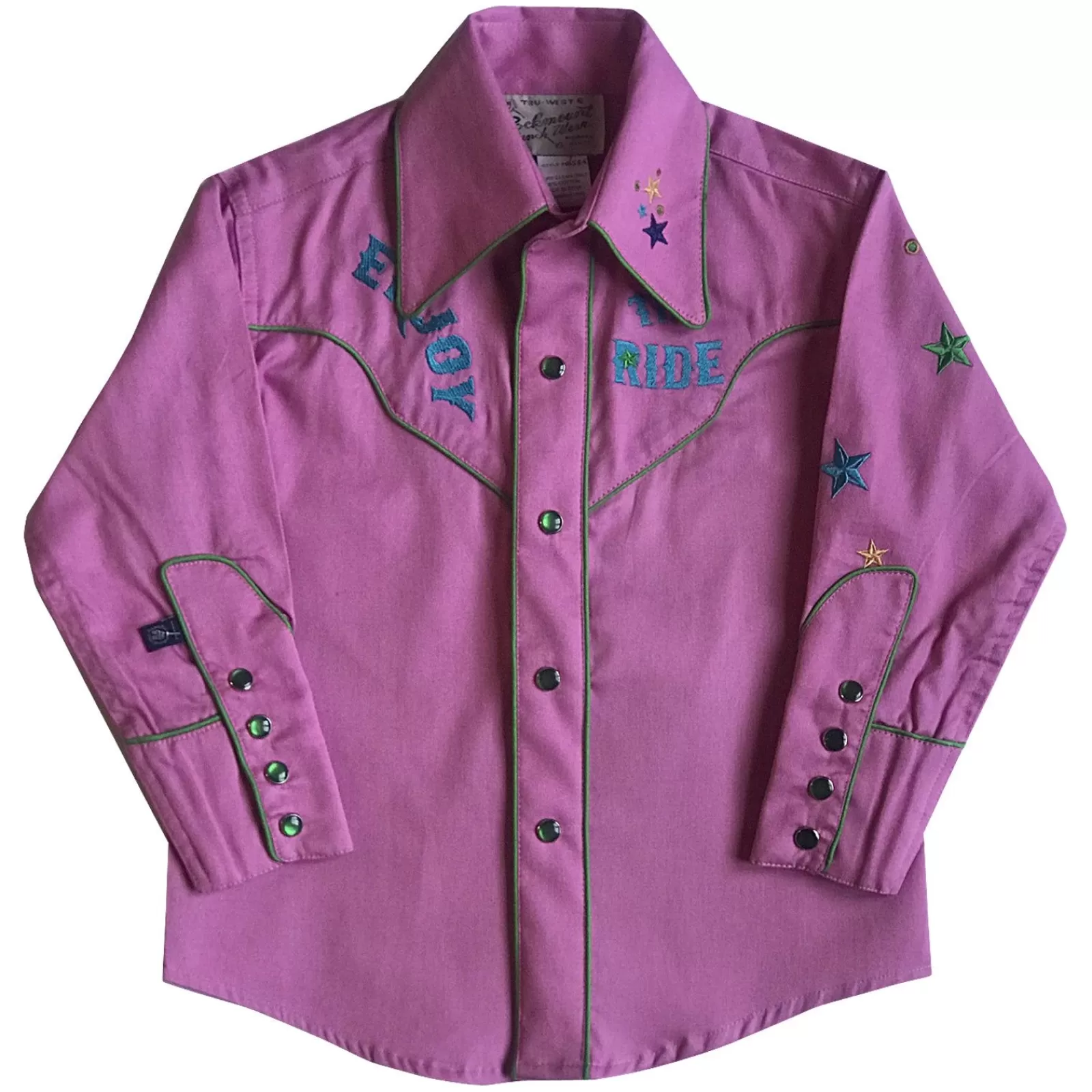 Rockmount Kid'S Embroidered Bronc Enjoy The Ride Pink Western Shirt Cheap