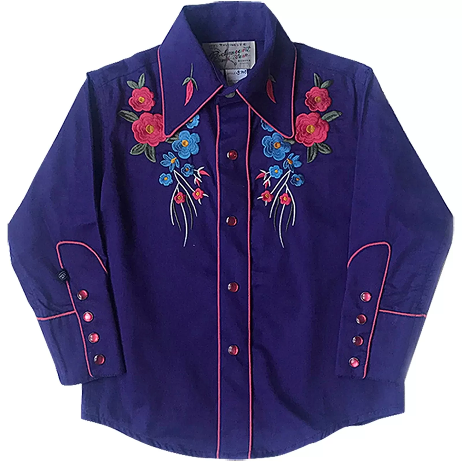 Rockmount Kid'S Embroidered Floral Bouquet Western Shirt In Purple Cheap