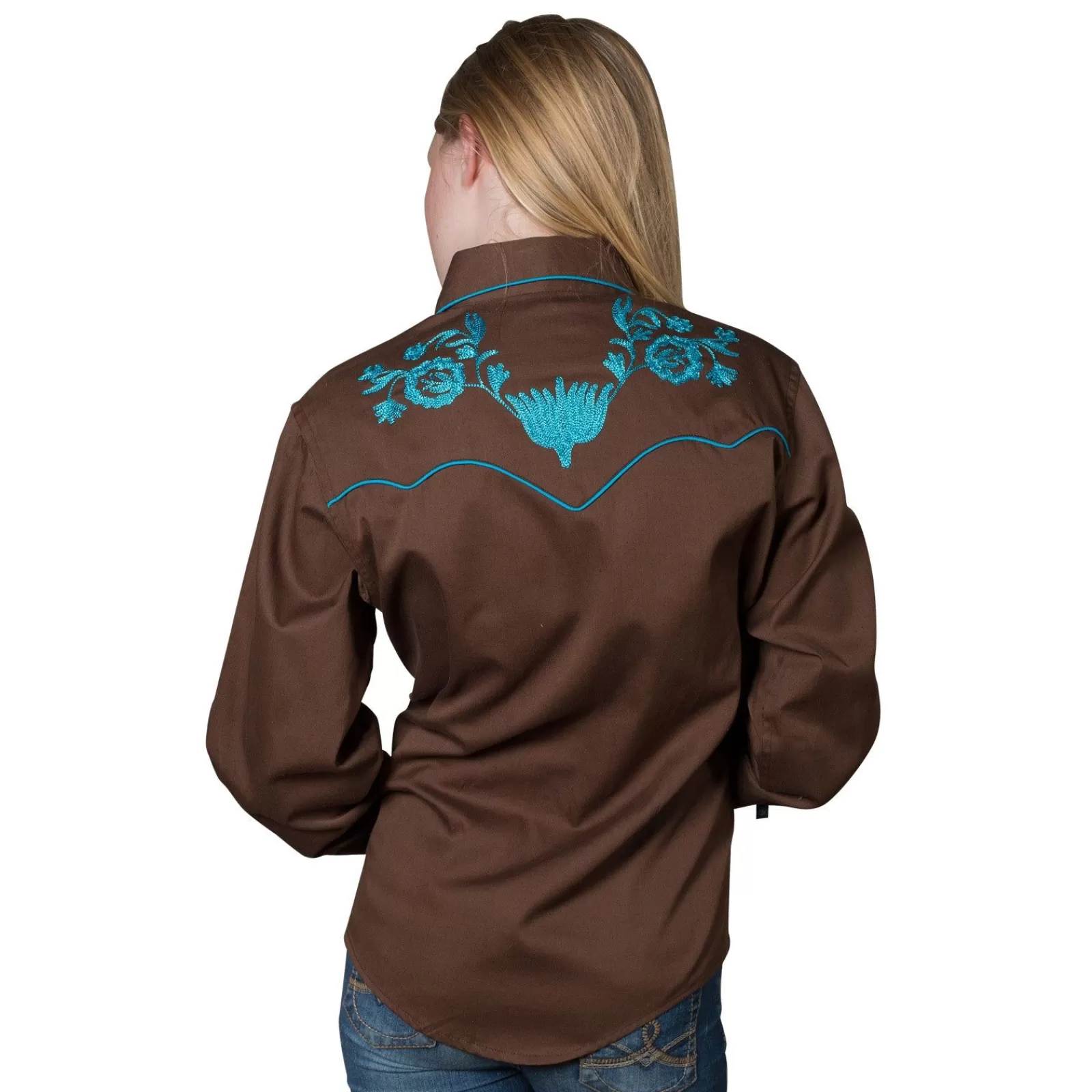 Rockmount Kid'S Embroidered Floral Western Shirt In Brown Hot