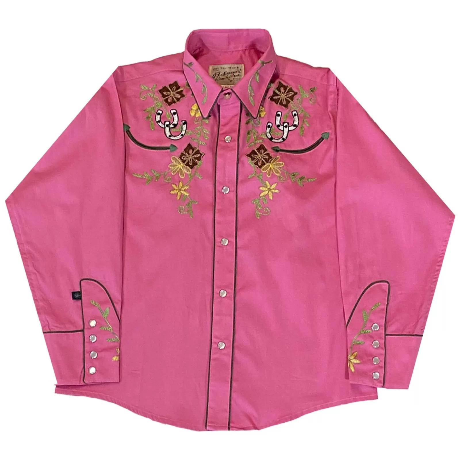 Rockmount Kid'S Embroidered Floral With Lucky Horseshoes Western Shirt In Pink Online