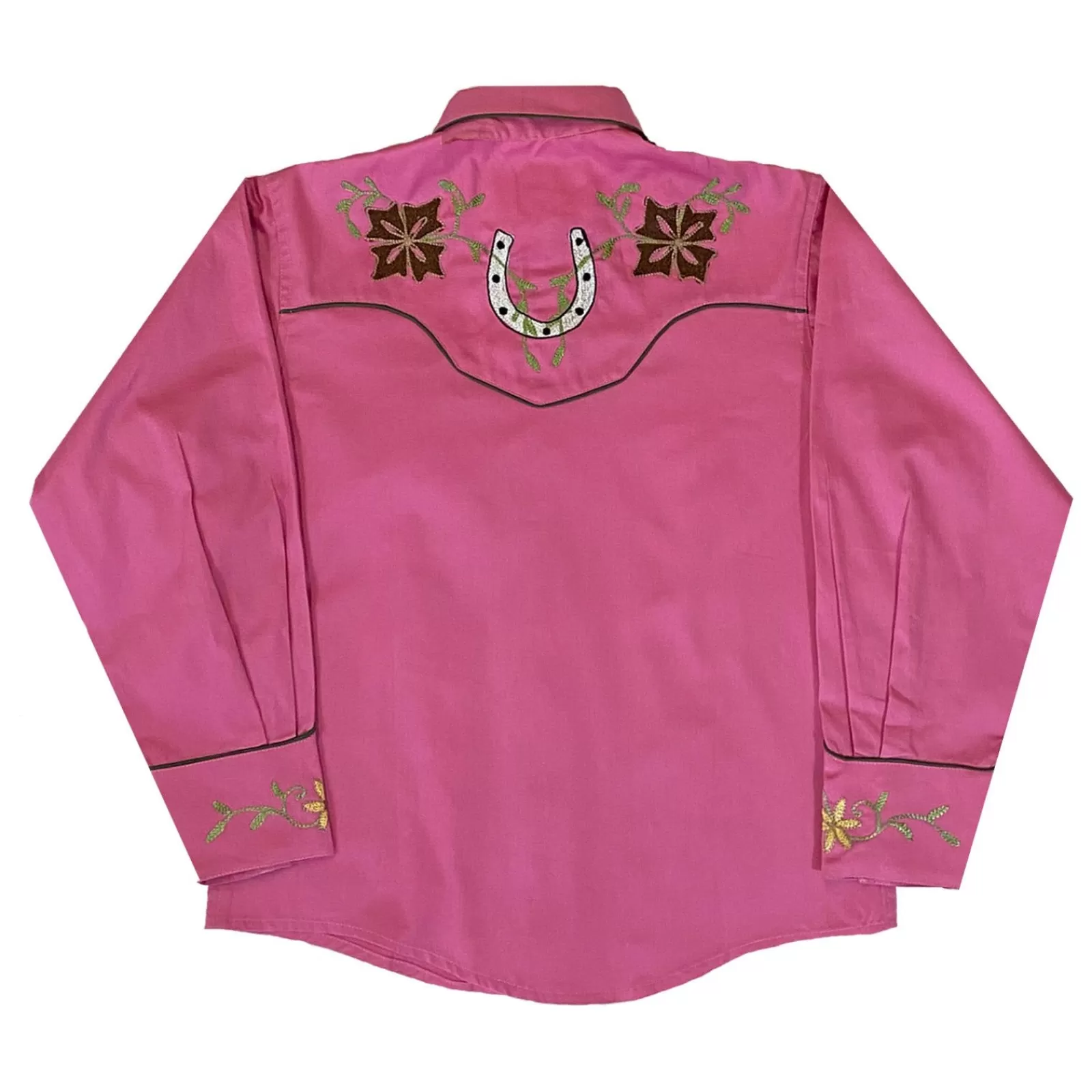 Rockmount Kid'S Embroidered Floral With Lucky Horseshoes Western Shirt In Pink Online