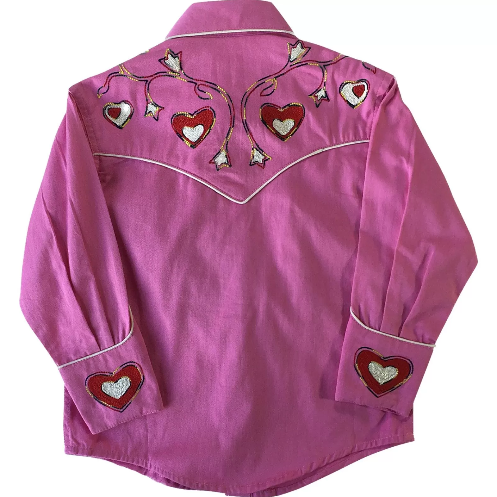 Rockmount Kid'S Embroidered Hearts & Floral Pink Western Shirt Fashion