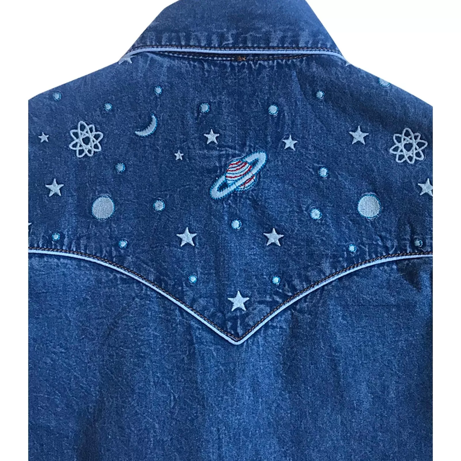 Rockmount Kid'S Embroidered Out Of This World Denim Western Shirt Outlet
