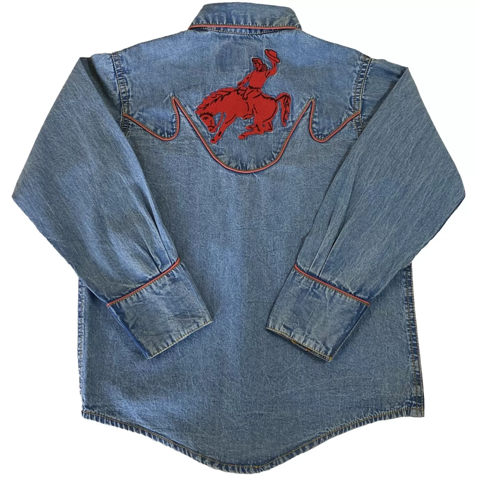 Rockmount Kid'S Embroidered Vintage Bronc Denim Western Shirt Hot