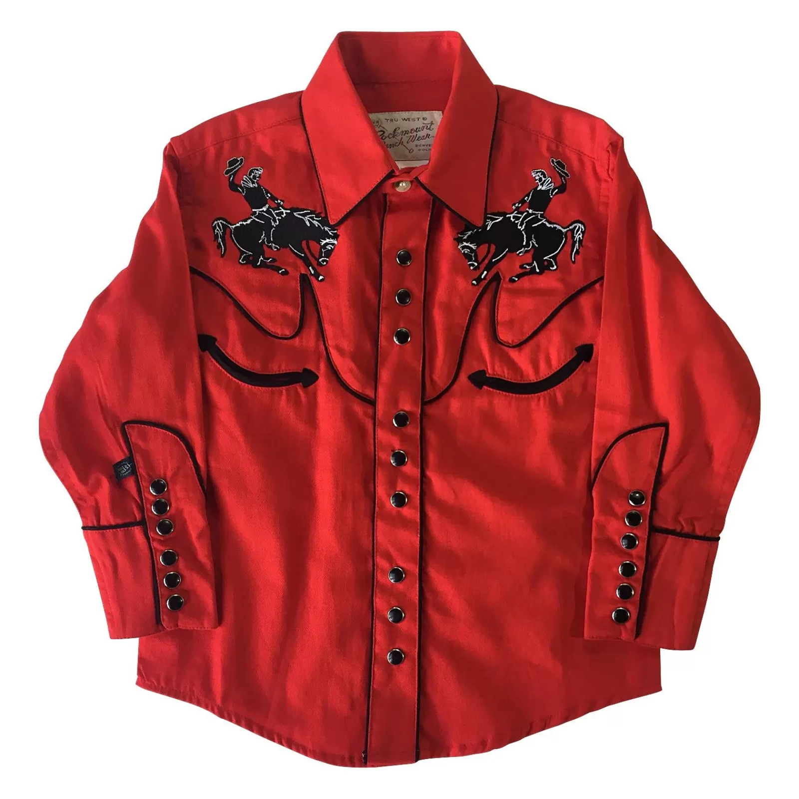 Rockmount Kid'S Embroidered Vintage Bronc Red Western Shirt Shop