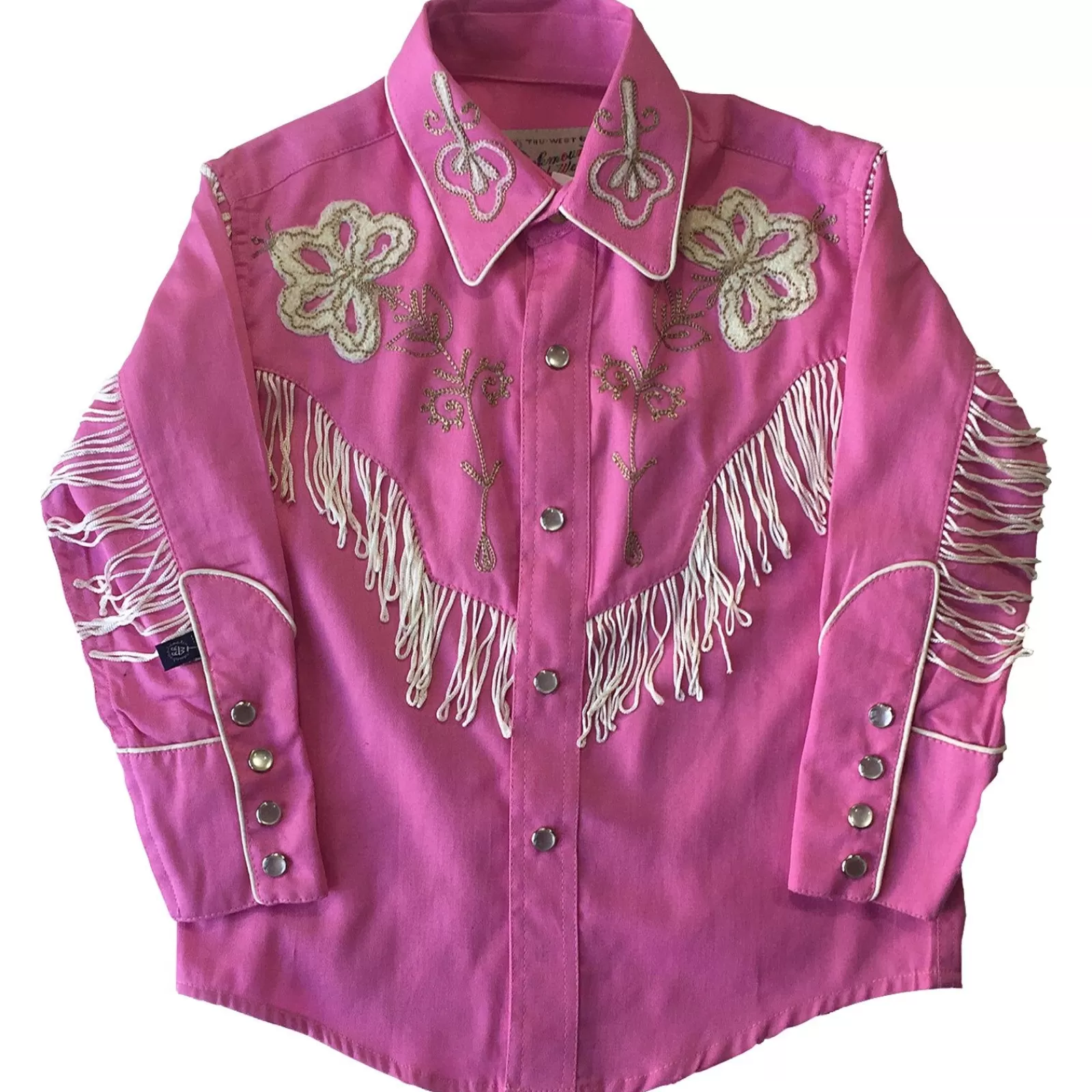 Rockmount Kid'S Embroidered Vintage Fringe Pink Western Shirt Cheap