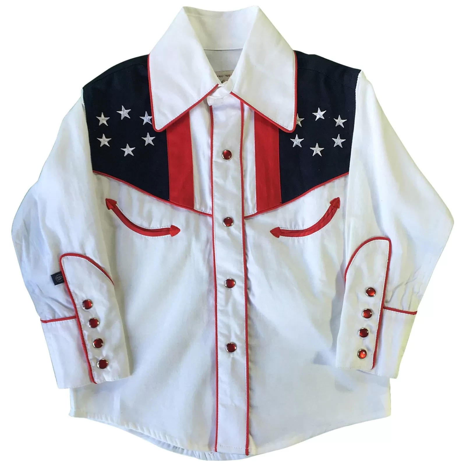 Rockmount Kid'S Embroidered Vintage Usa Flag & Eagle Western Shirt Shop