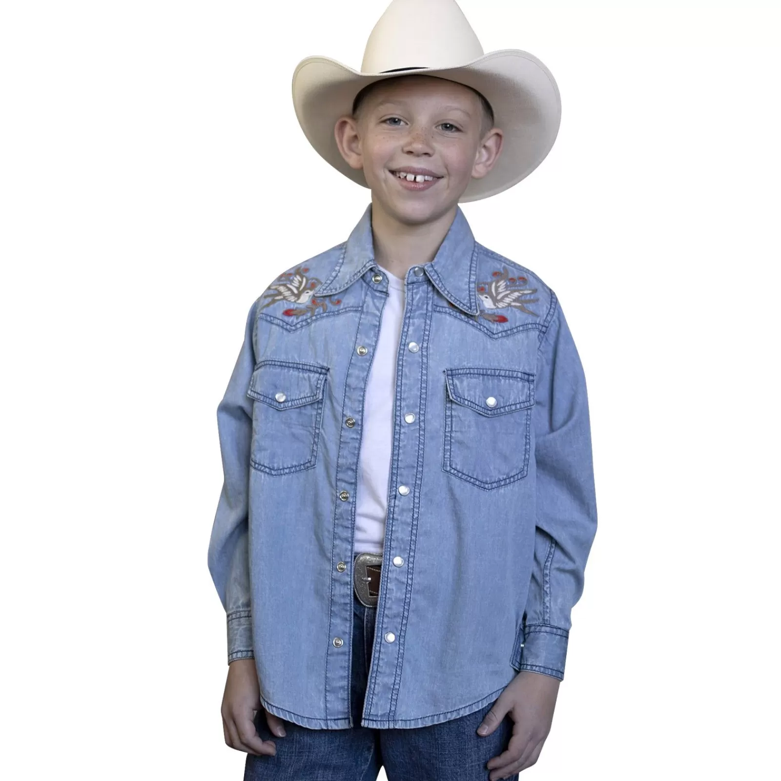 Rockmount Kid'S Flying Swallows Embroidered Denim Western Shirt Online