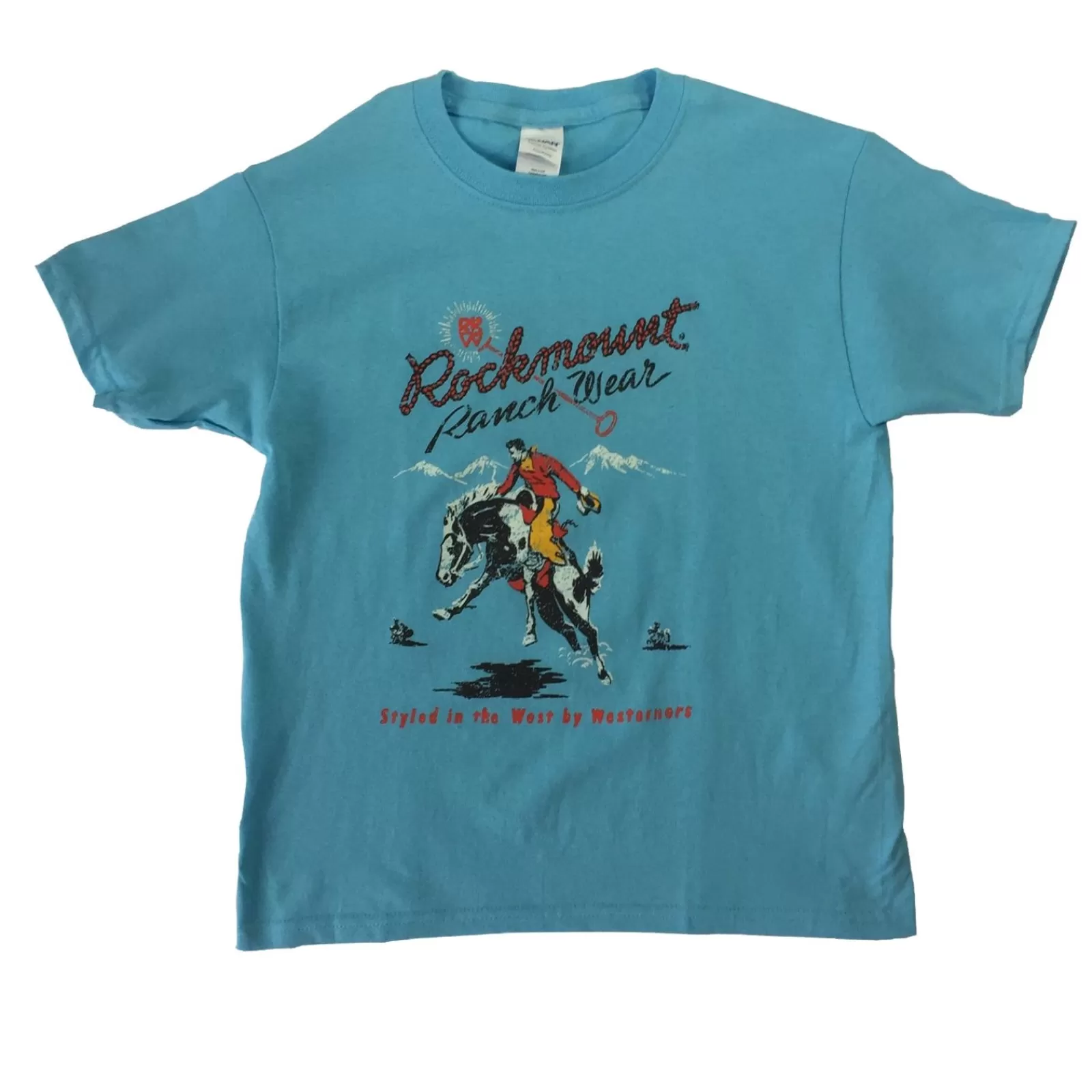 Rockmount Kid'S Aqua Bronc 100% Cotton Western T-Shirt Sale