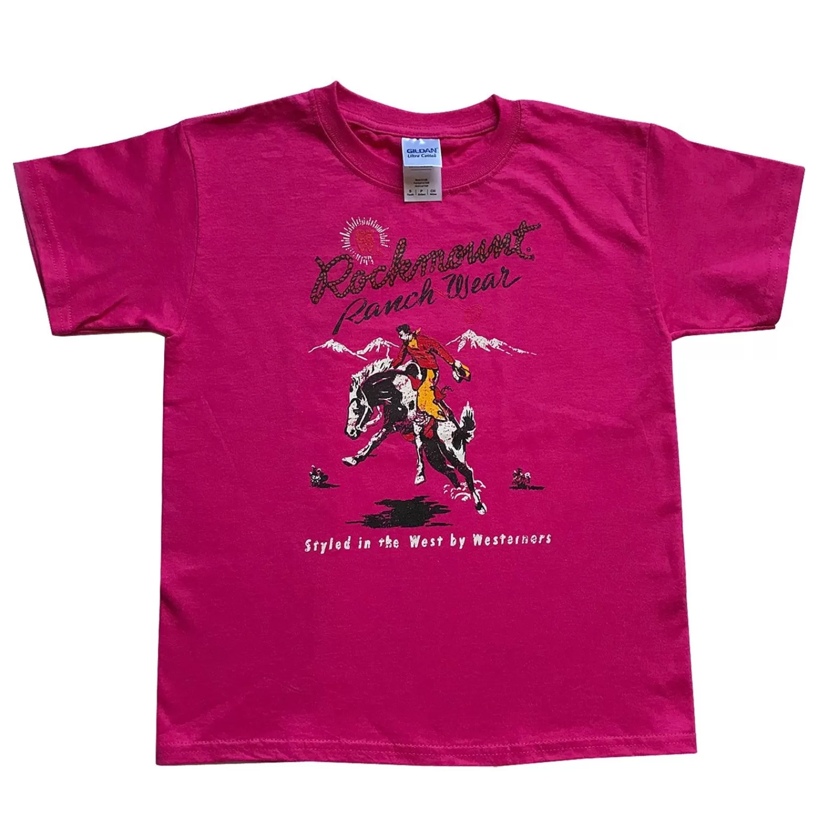 Rockmount Kid'S Pink Bronc 100% Cotton Western T-Shirts Best