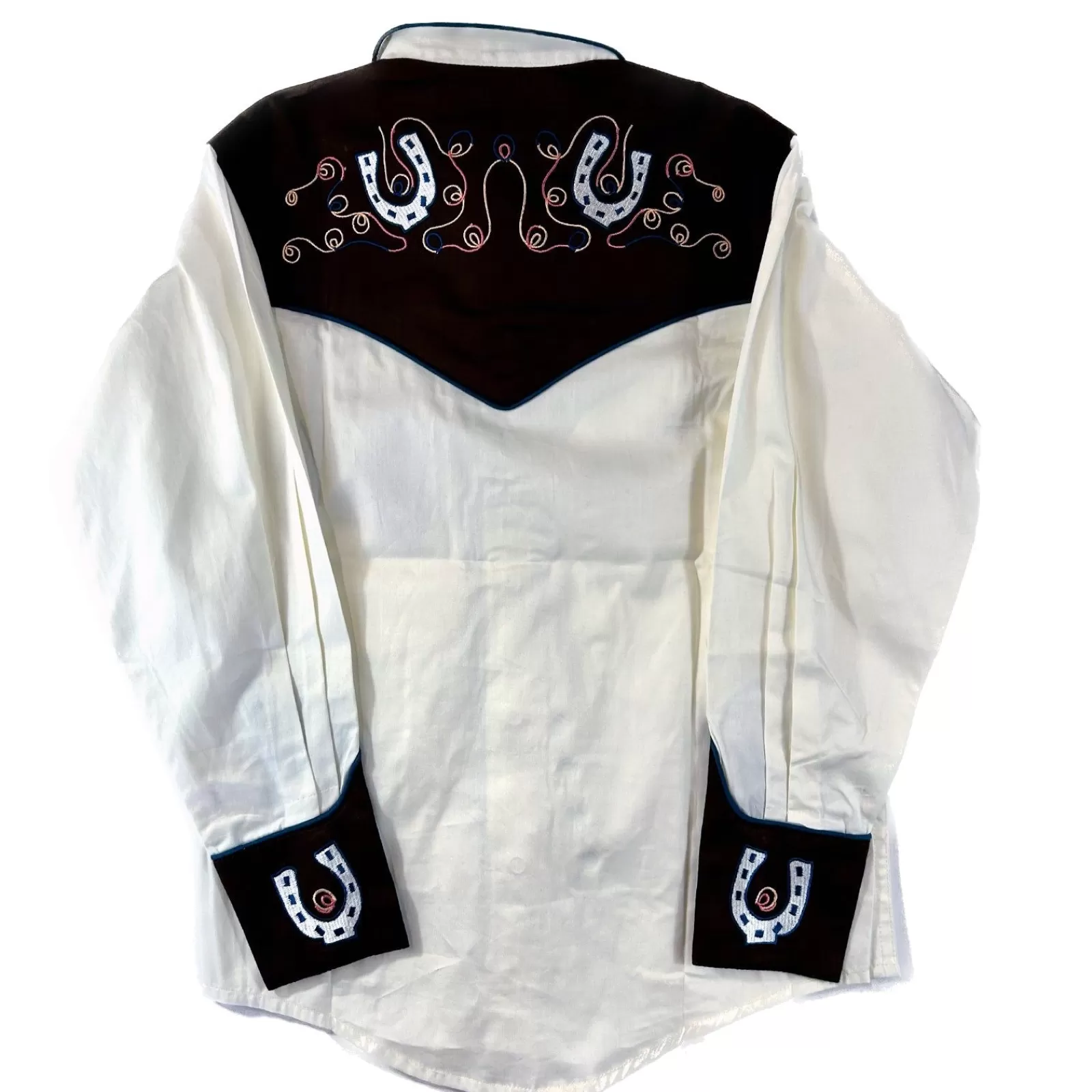 Rockmount Kid'S Vintage 2 Tone Floral Horseshoe Embroidery Fashion