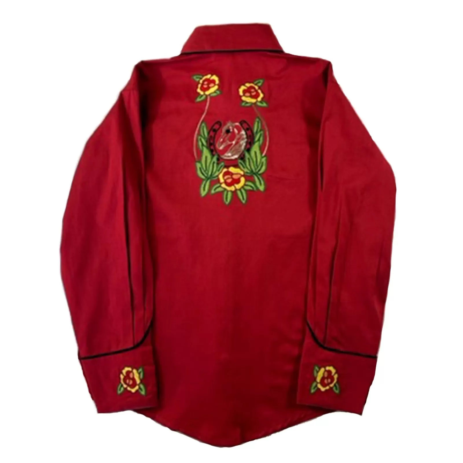 Rockmount Kid'S Vintage Horse Head & Floral Embroidered Western Shirt In Coral Best Sale