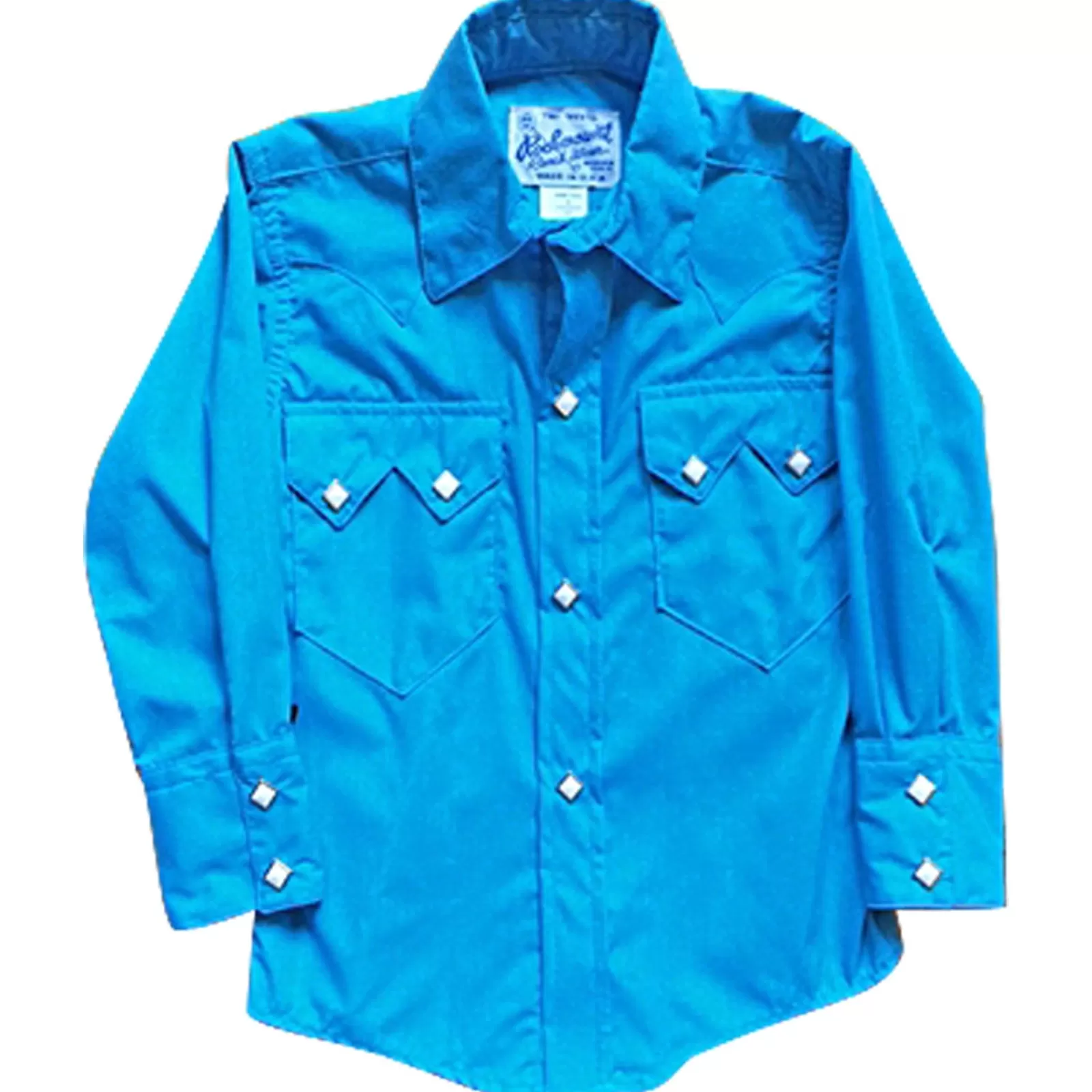 Rockmount Kid'S Vintage Solid Turquoise Western Shirt Store