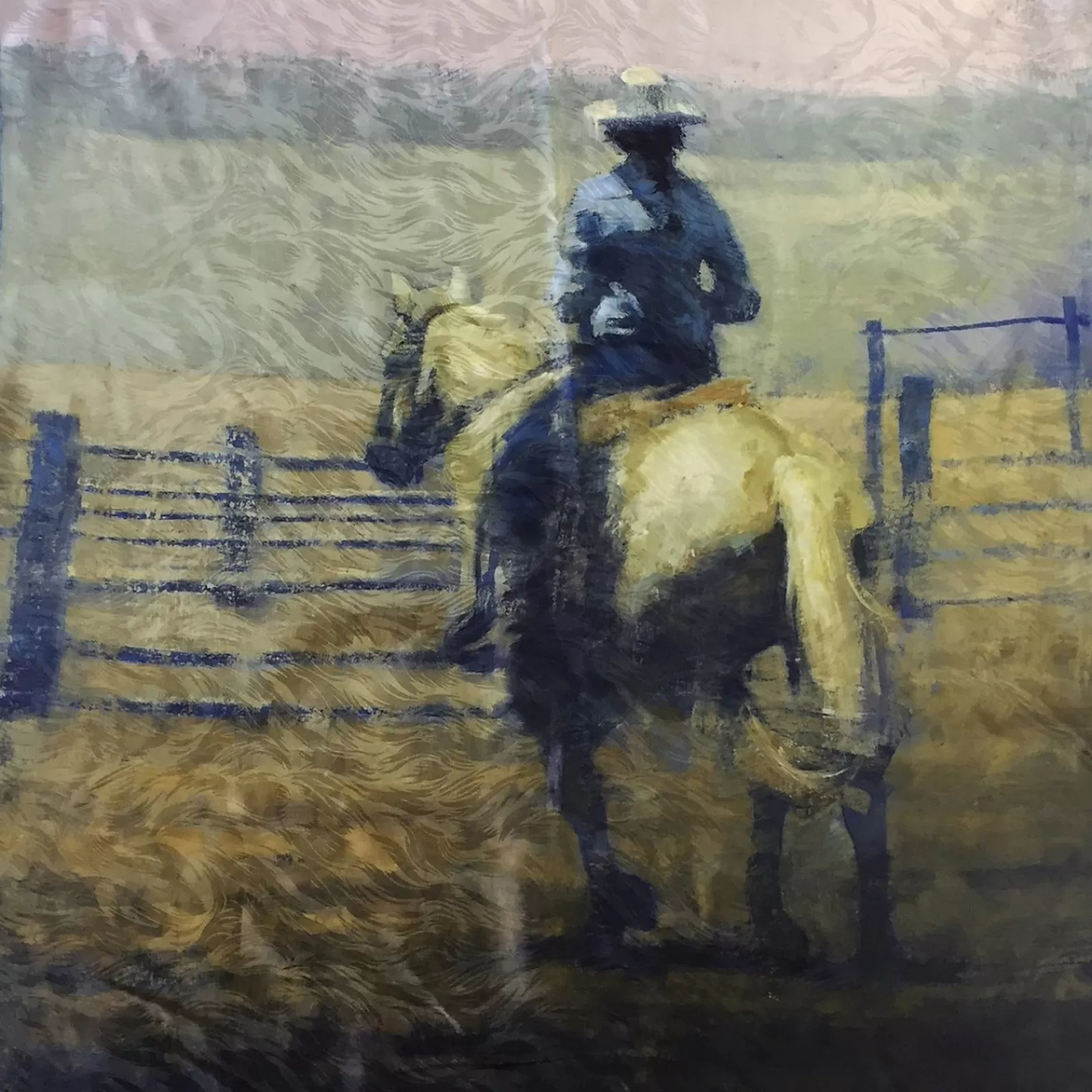 Rockmount Limited-Edition Cowgirl In The Corral Silk Scarf By Terry Gardner Fashion