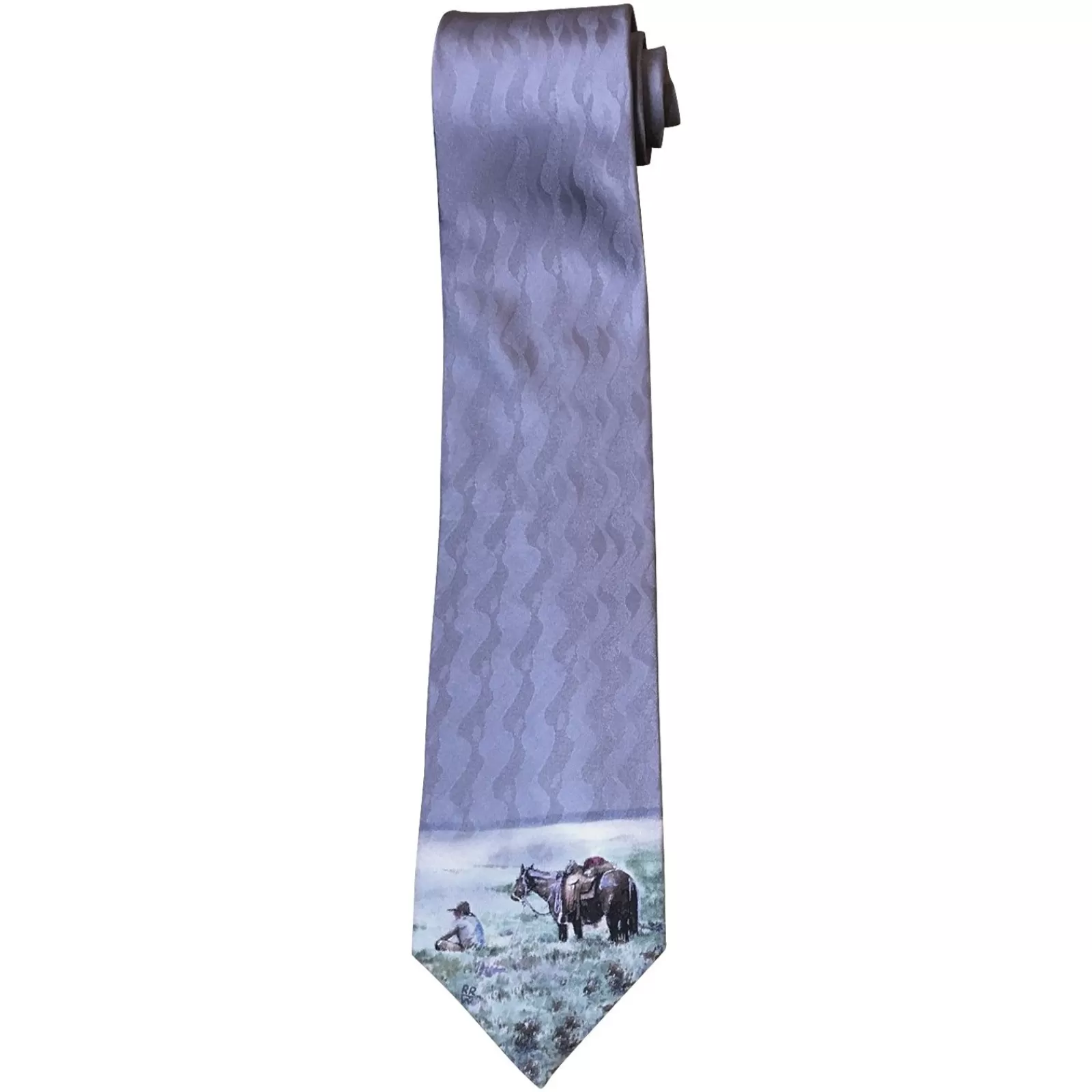 Rockmount Limited-Edition Silk Sagebrush Picnic Silk Tie By Teal Blake Hot