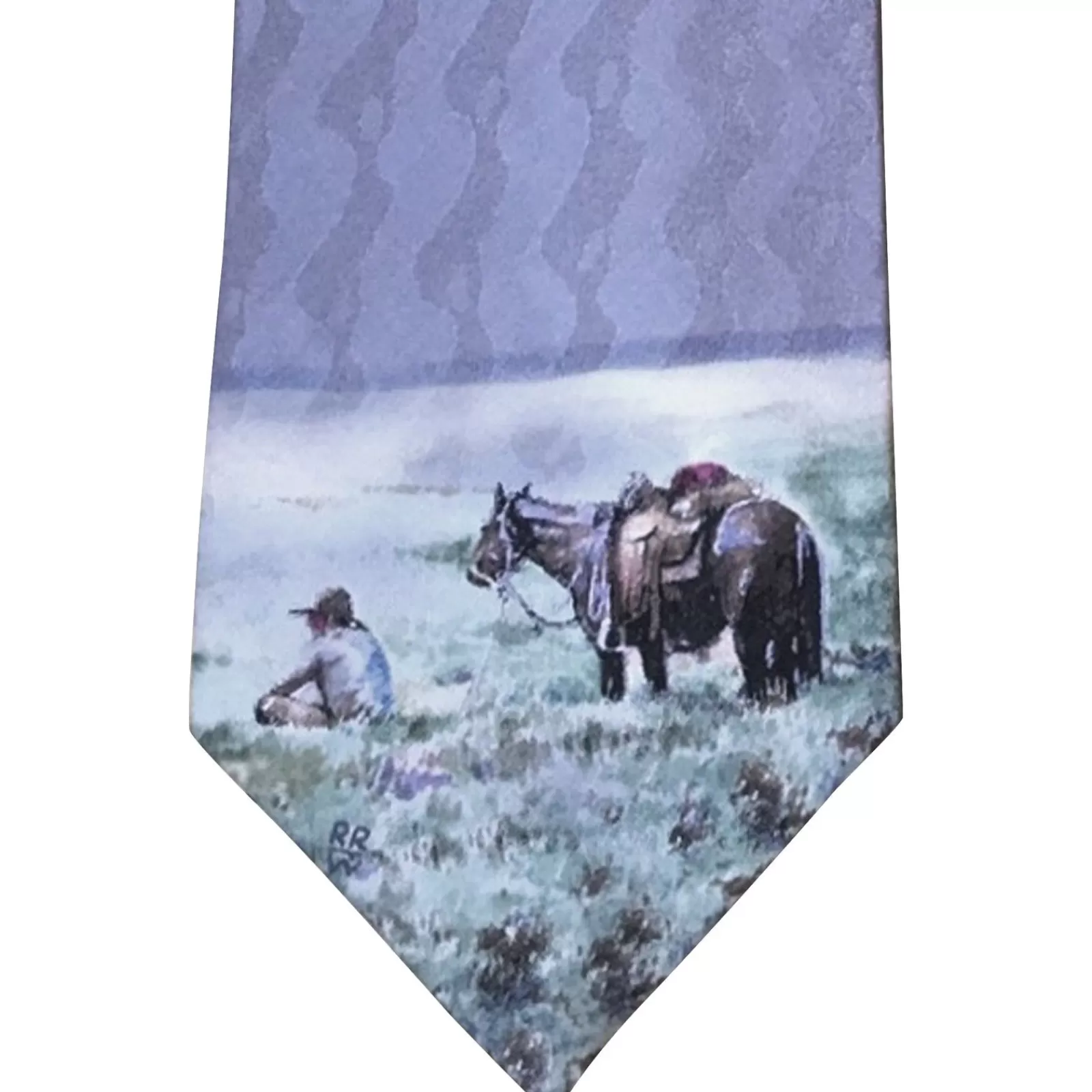 Rockmount Limited-Edition Silk Sagebrush Picnic Silk Tie By Teal Blake Hot