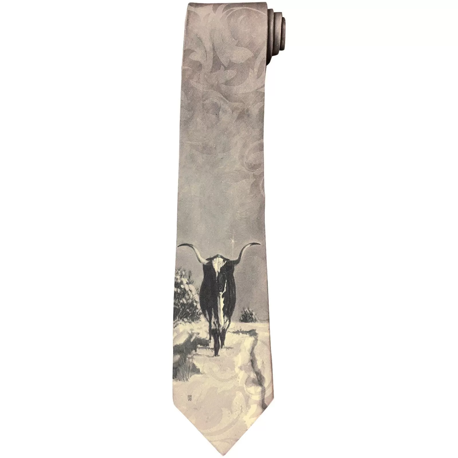 Rockmount Limited-Edition Spats Longhorn Silk Tie By Harold Holden Best Sale