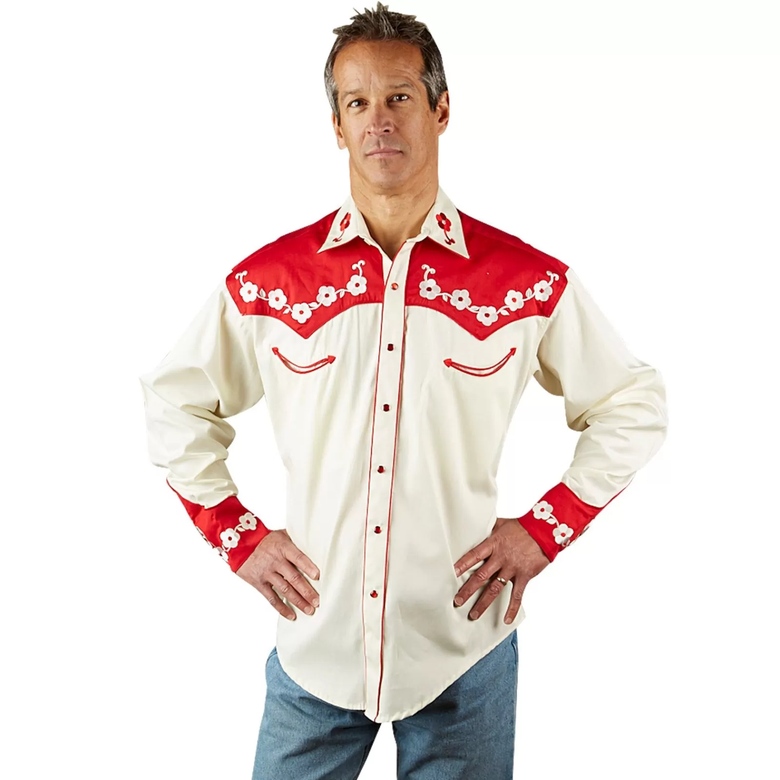 Rockmount Men'S 2-Tone Elvis Loving You Floral Embroidery Western Shirt Outlet