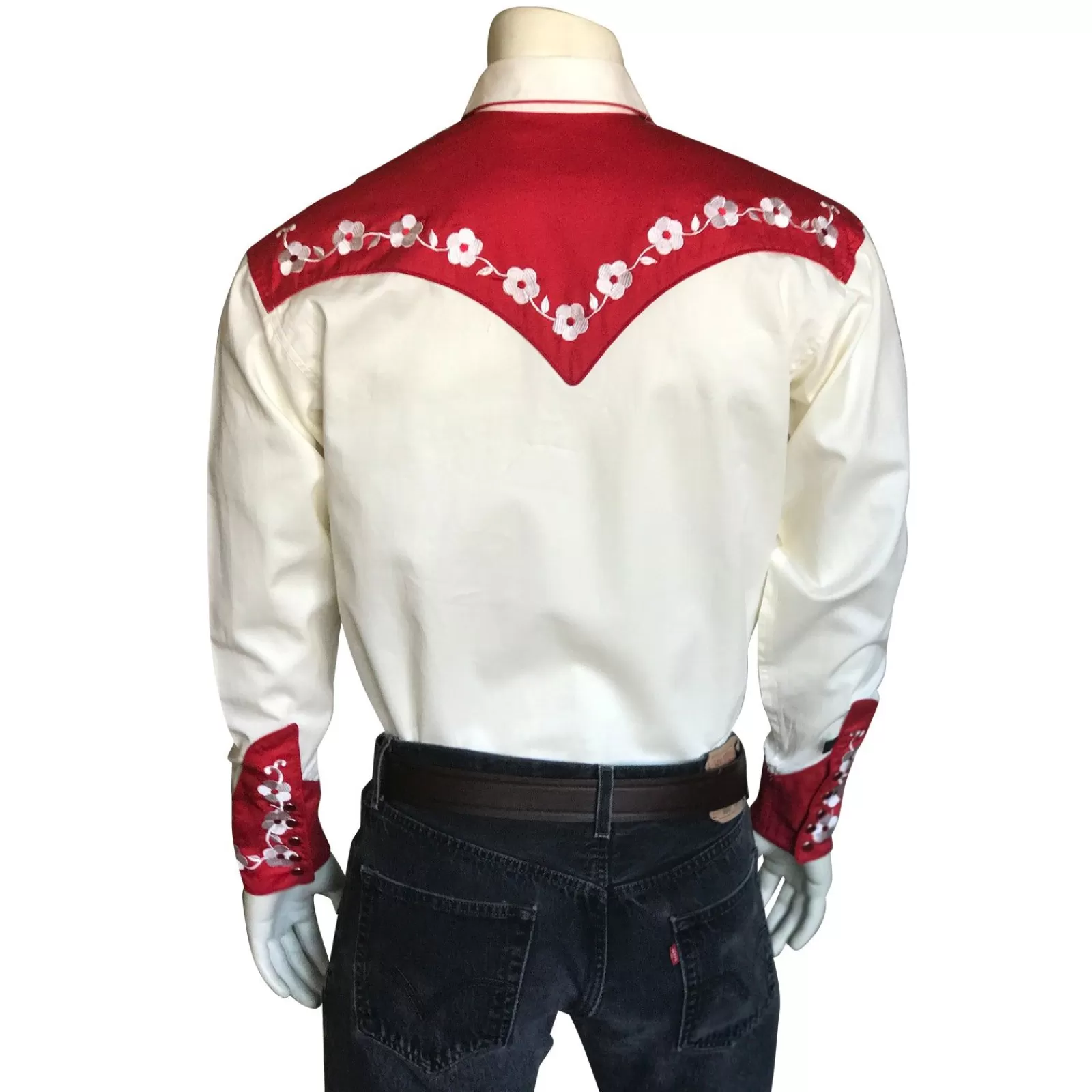 Rockmount Men'S 2-Tone Elvis Loving You Floral Embroidery Western Shirt Store