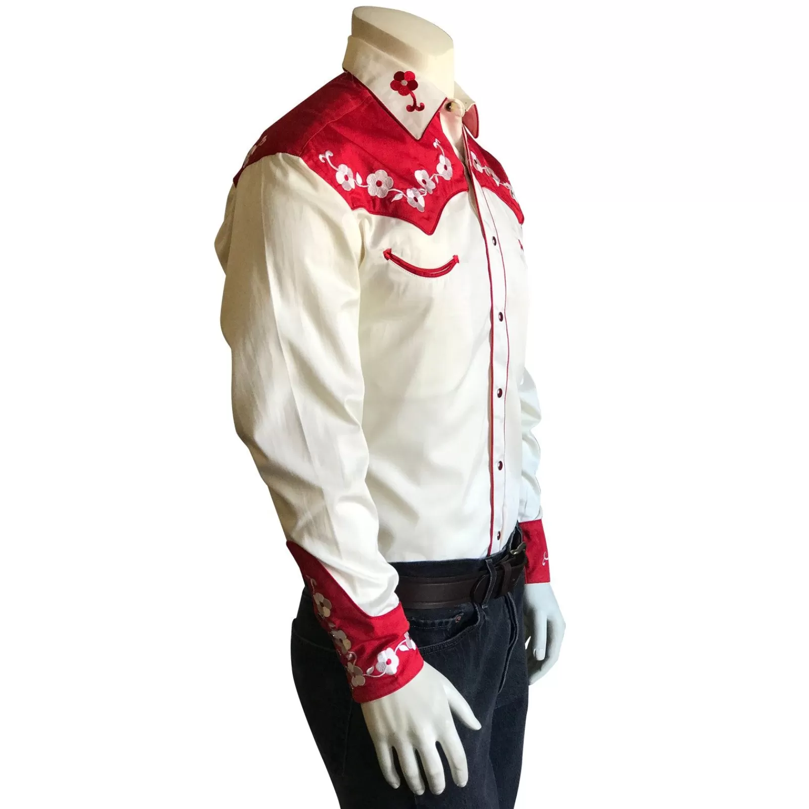 Rockmount Men'S 2-Tone Elvis Loving You Floral Embroidery Western Shirt Store