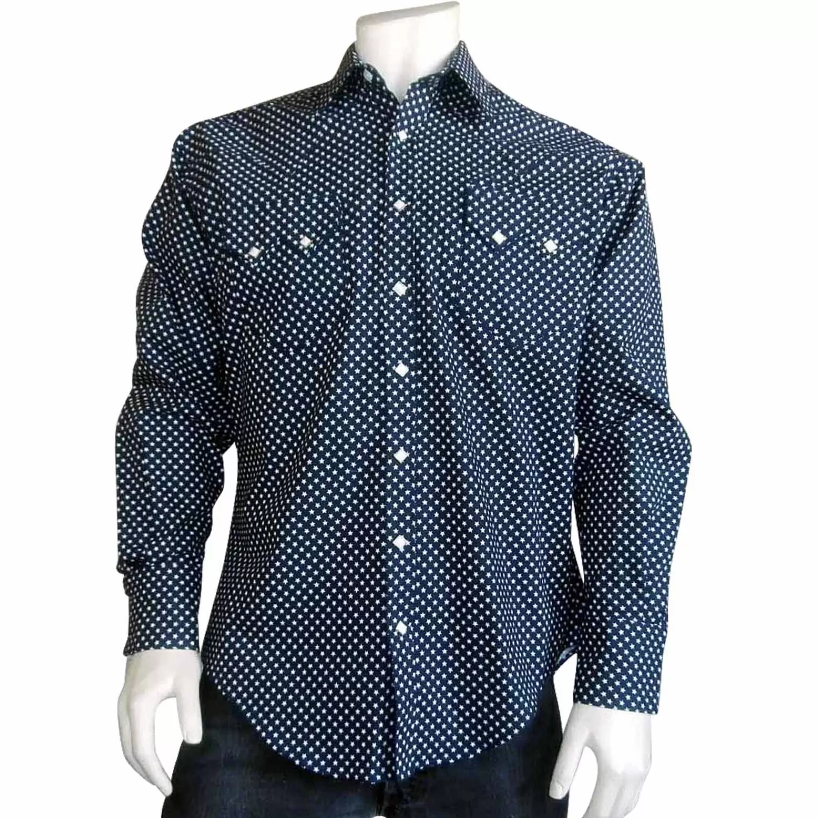 Rockmount Men'S American Stars Print Western Shirt In Navy Shop