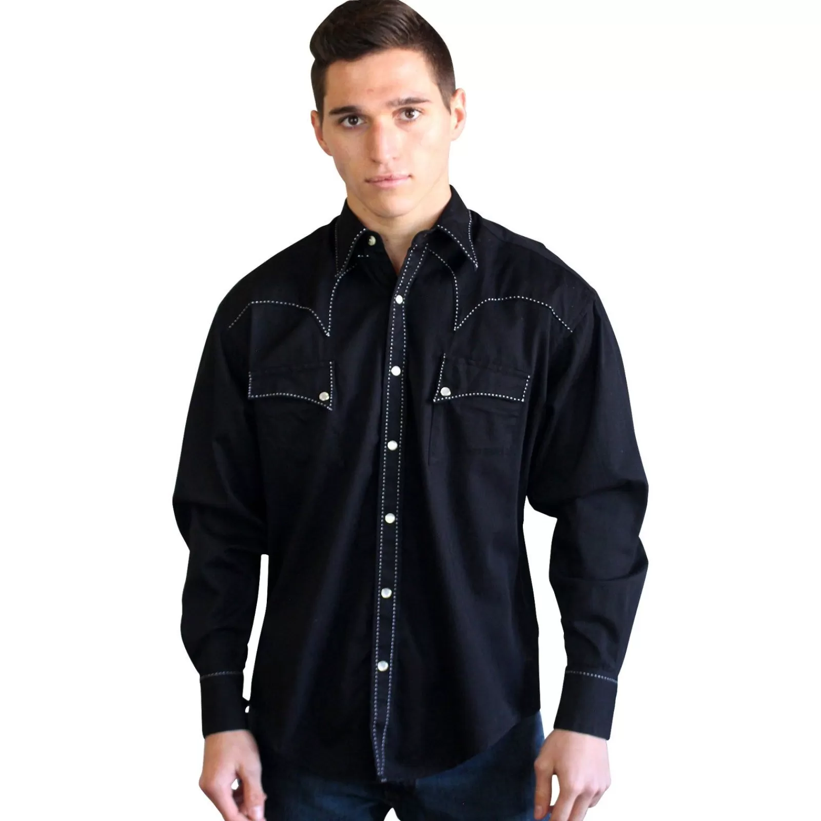 Rockmount Men'S Black Classic Quarter Horse Western Shirt Hot