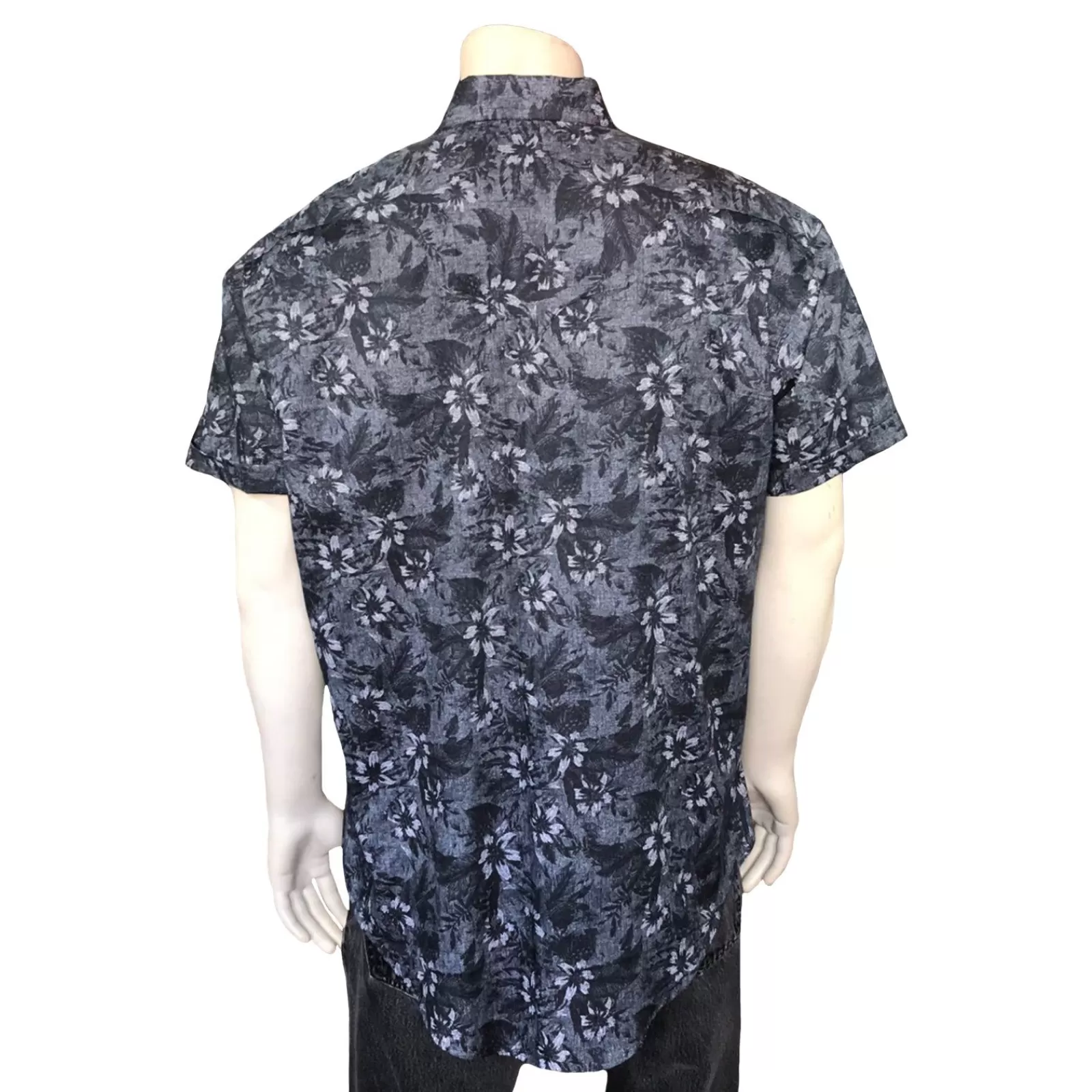 Rockmount Men'S Black Floral Print Short Sleeve Western Shirt New