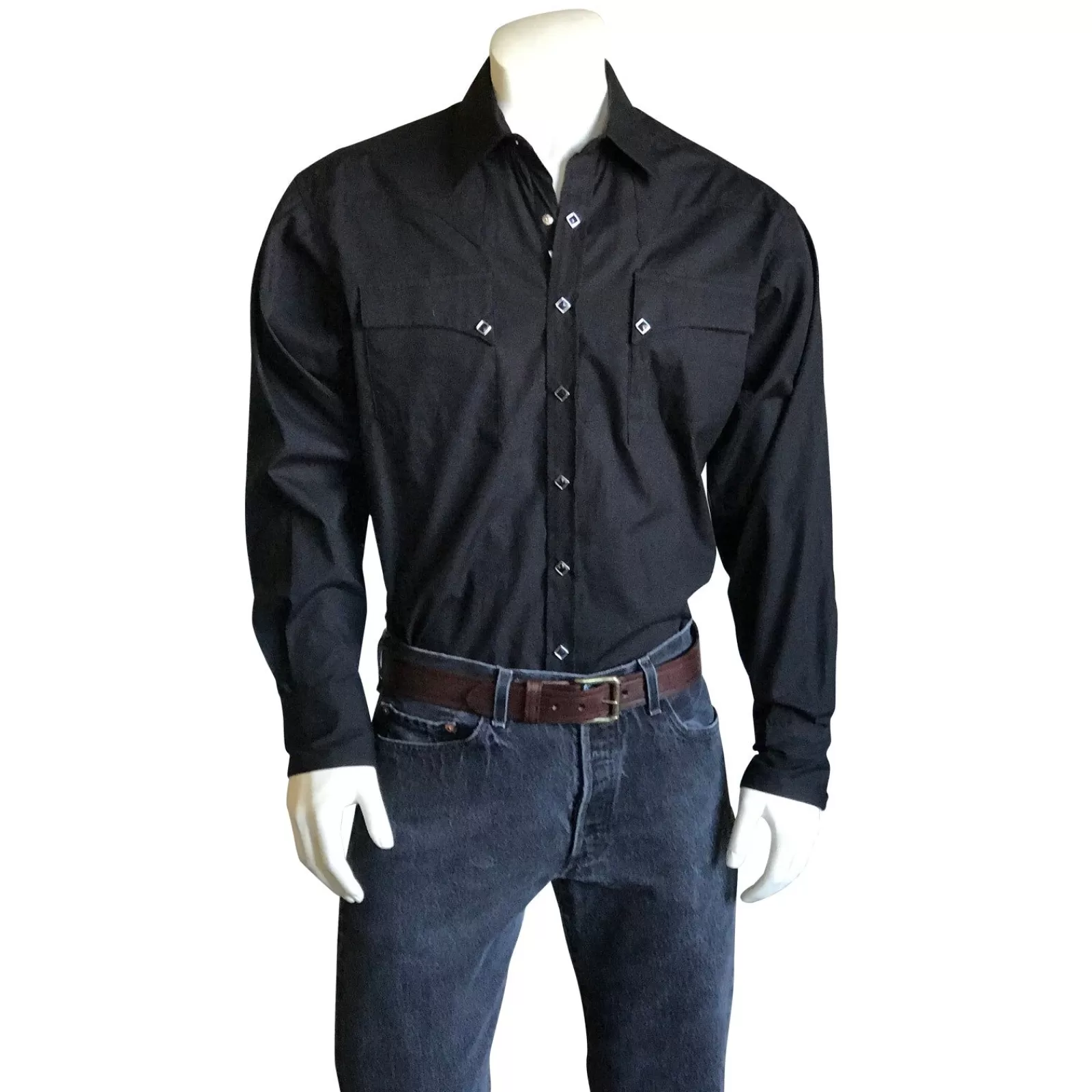 Rockmount Men'S Black Quarter Horse Pima Cotton Western Shirt Cheap