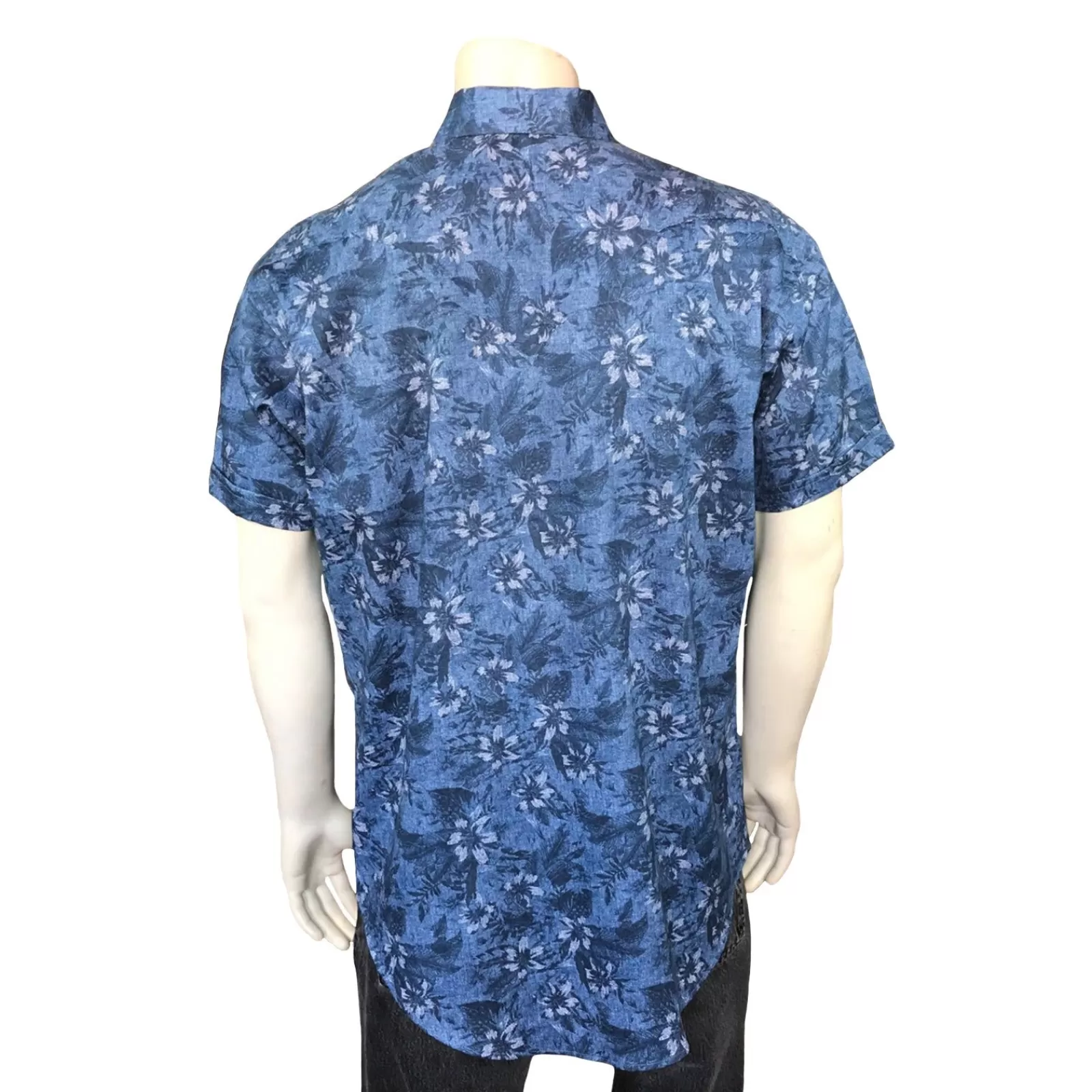Rockmount Men'S Blue Floral Print Short Sleeve Western Shirt Online