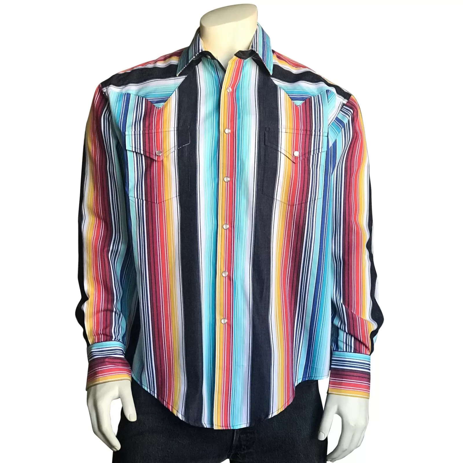 Rockmount Men'S Boho Serape Stripe Western Shirt Shop