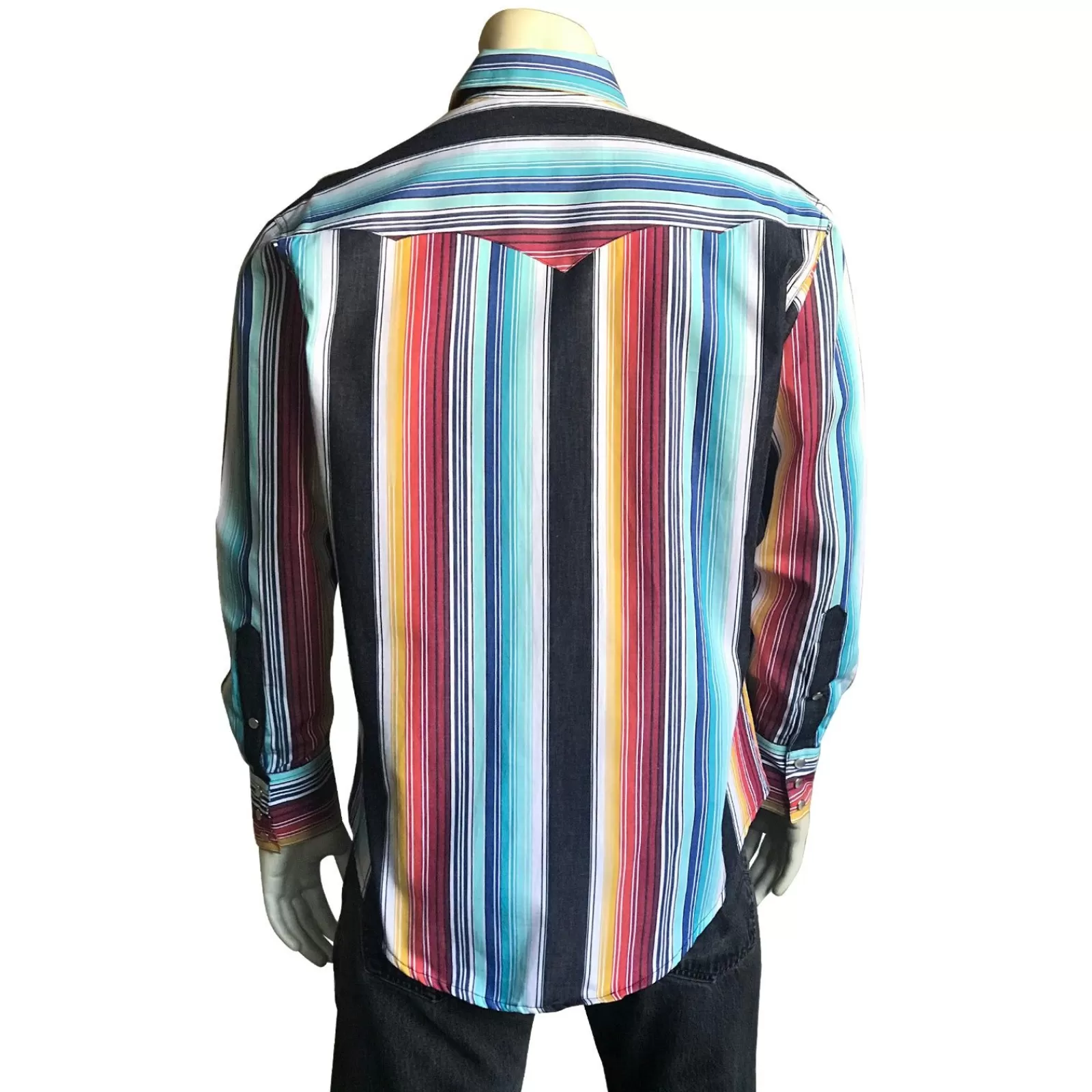 Rockmount Men'S Boho Serape Stripe Western Shirt Shop