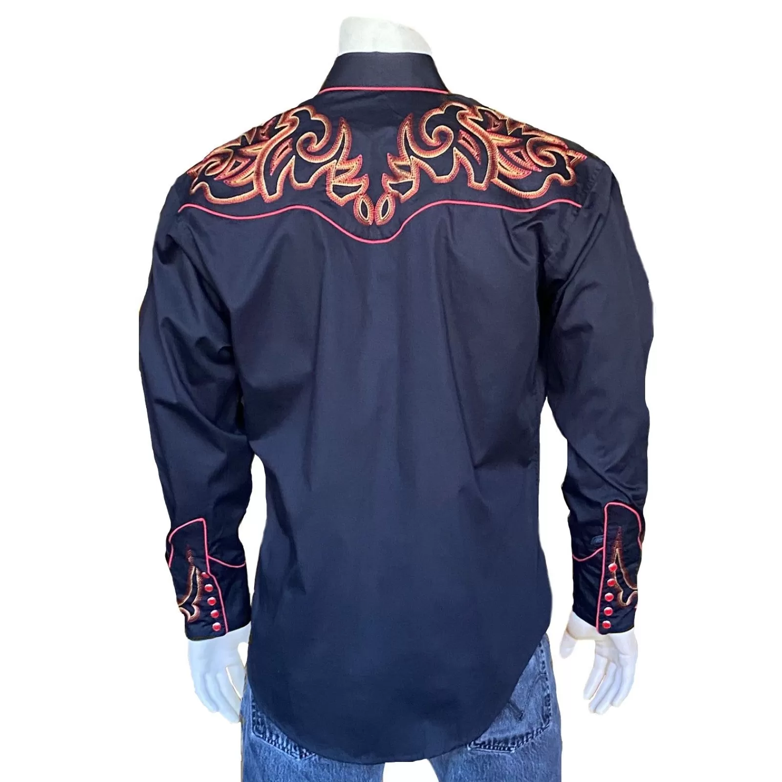 Rockmount Men'S Boot Top Embroidered Western Shirt In Black Shop